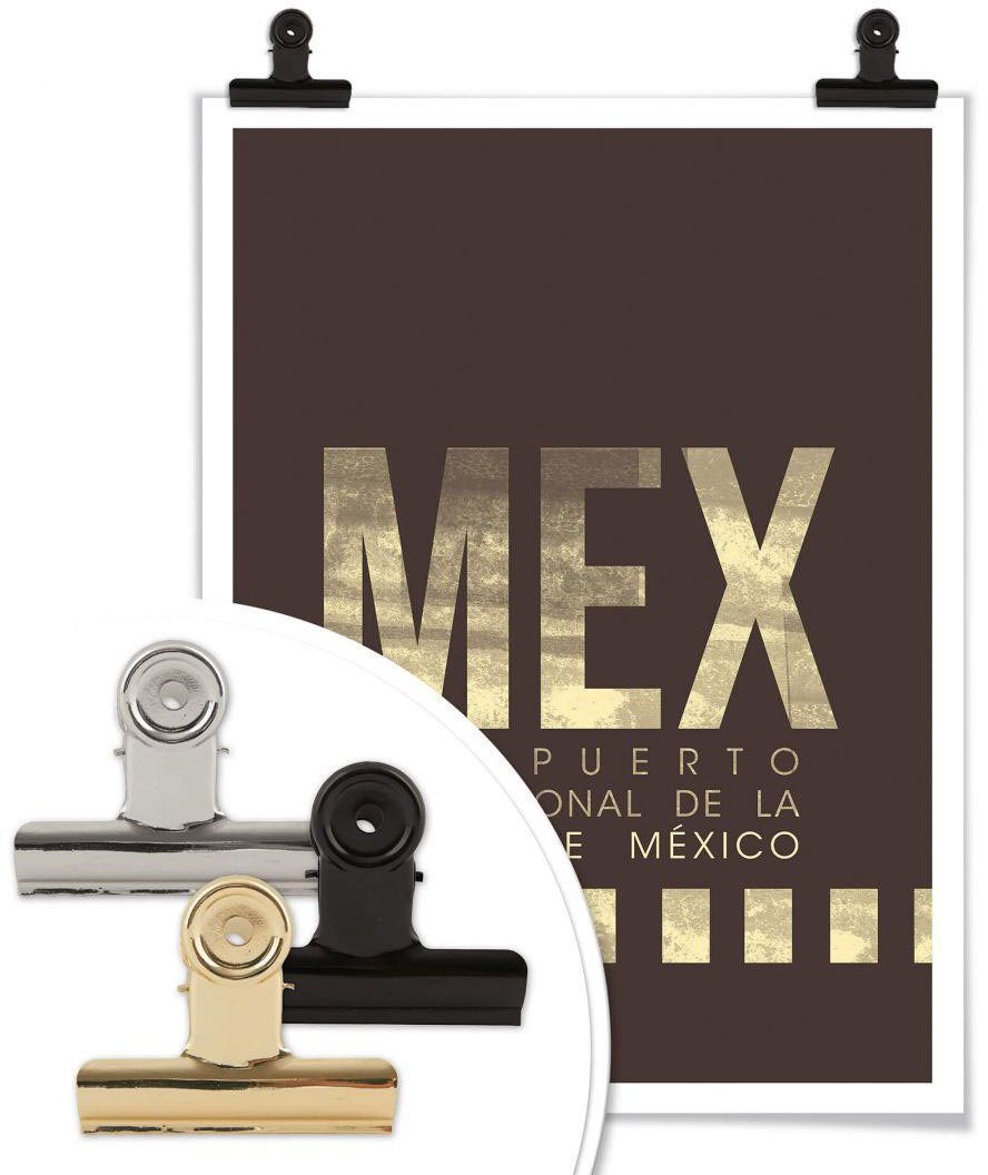 Wall-Art Poster Artprint MEX luchthaven Mexico City (1 stuk)