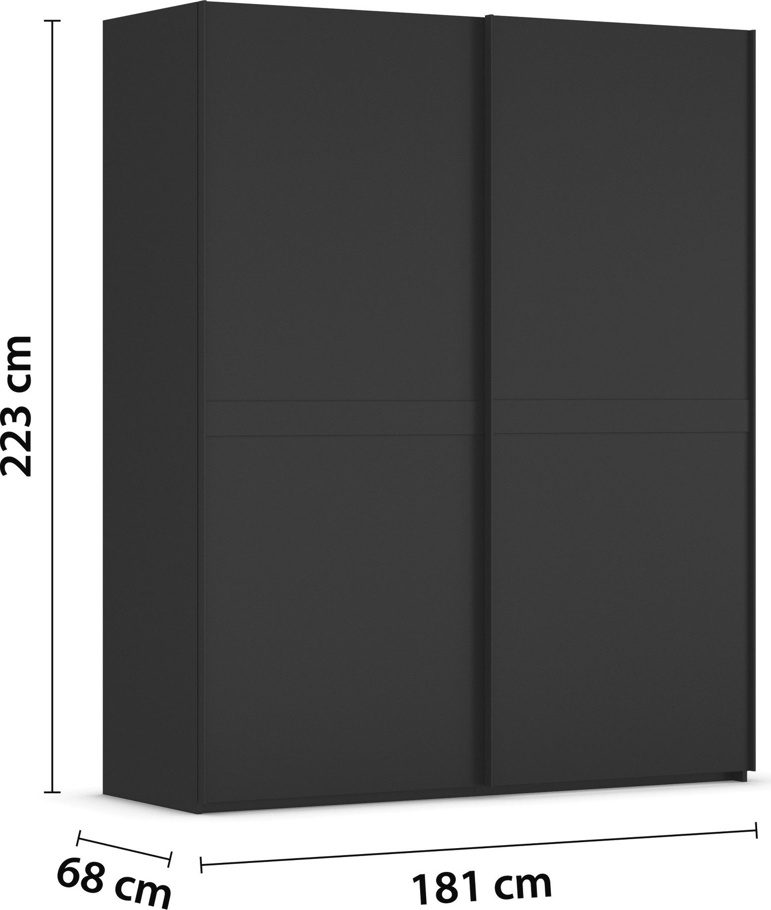 rauch Schuifdeurkast Kledingkast kast garderobe slaapkamerkast SCALE-LINE edel uiterlijk met buikband in corpuskleur decorfront made in germany