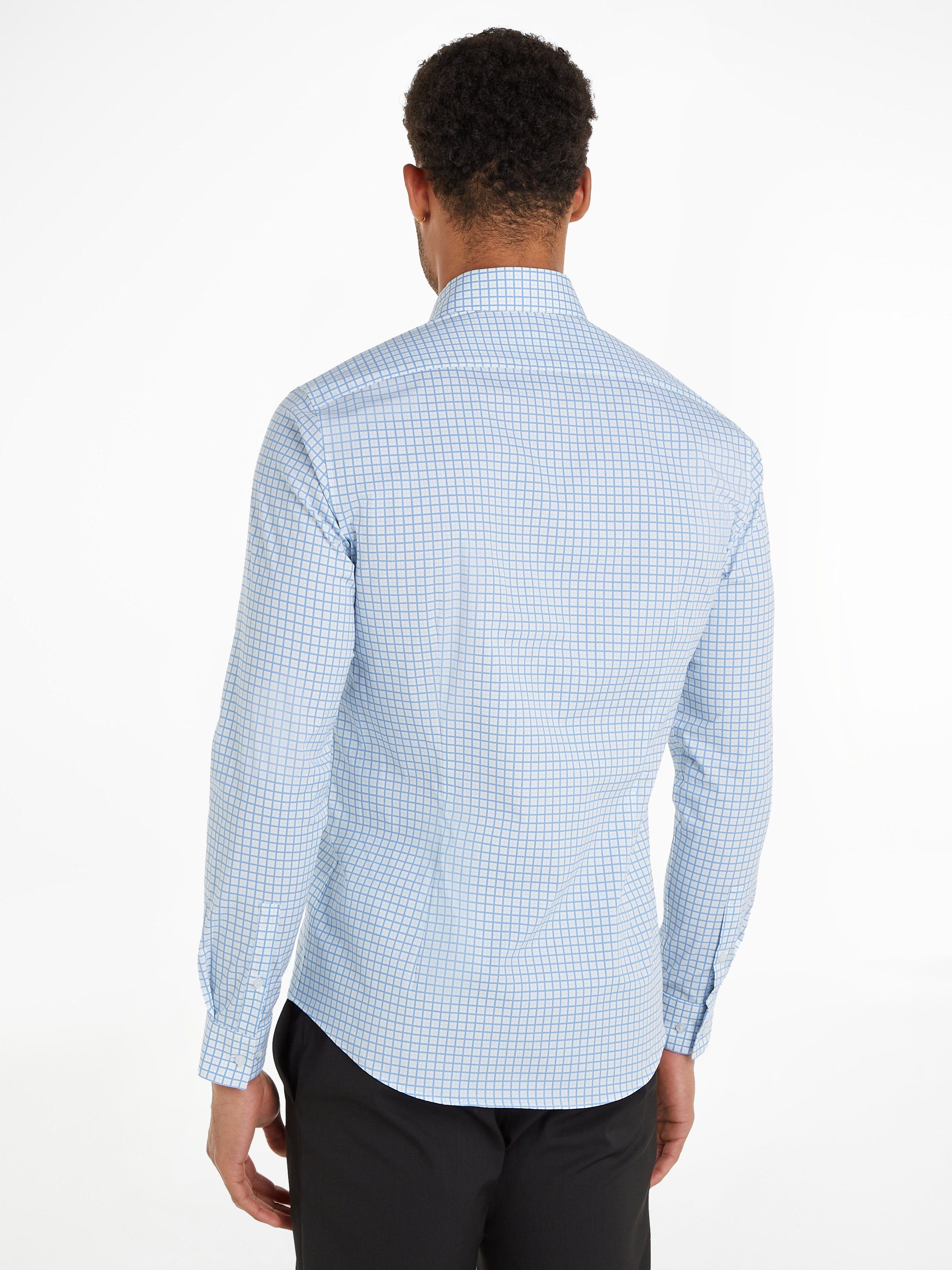 Calvin Klein Overhemd met lange mouwen POPLIN CHECK PRINT SLIM SHIRT