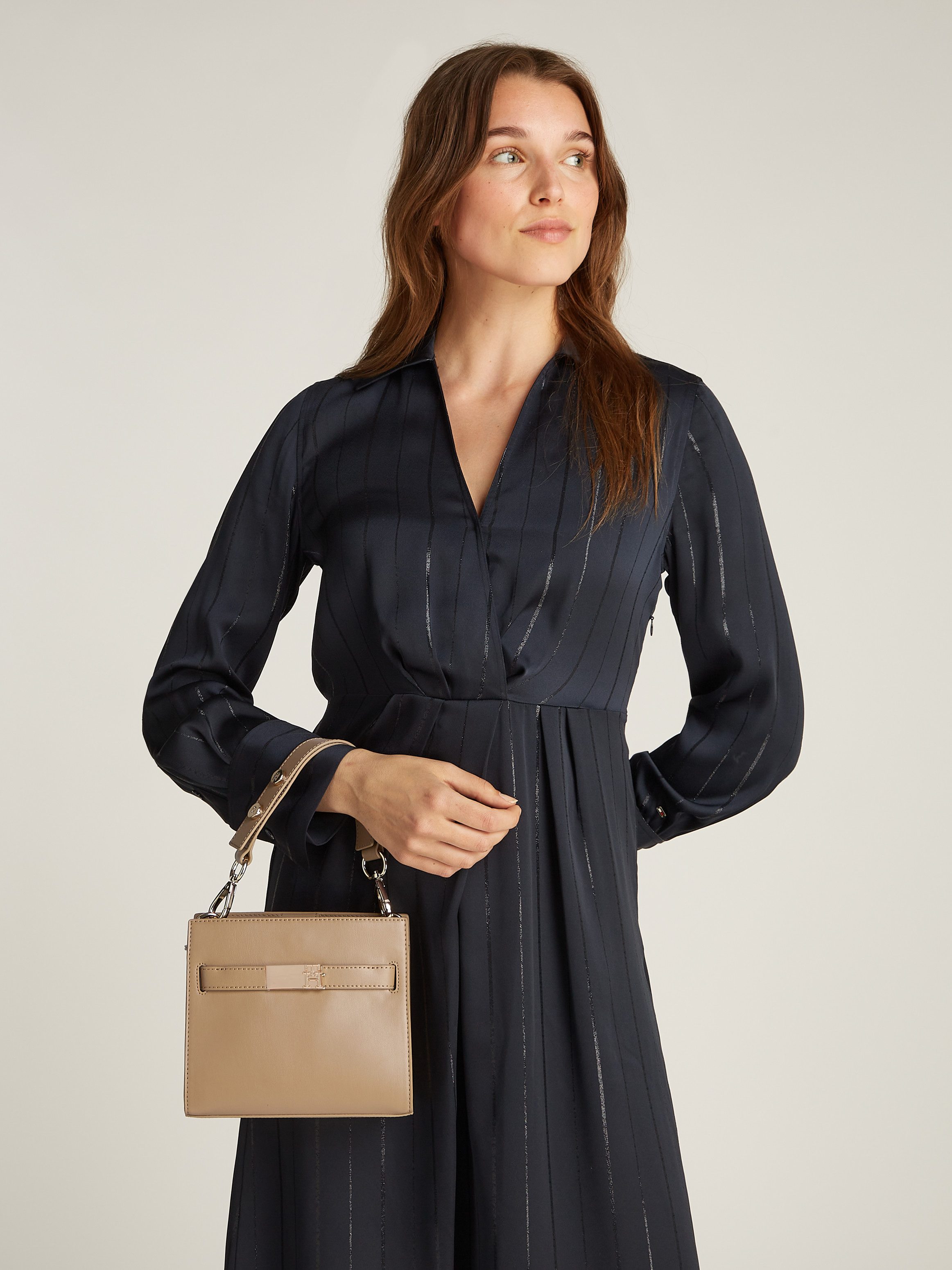 Tommy Hilfiger Schoudertas TH HERITAGE MINI SATCHEL dames avondtas handtas schoudertas met versieringen