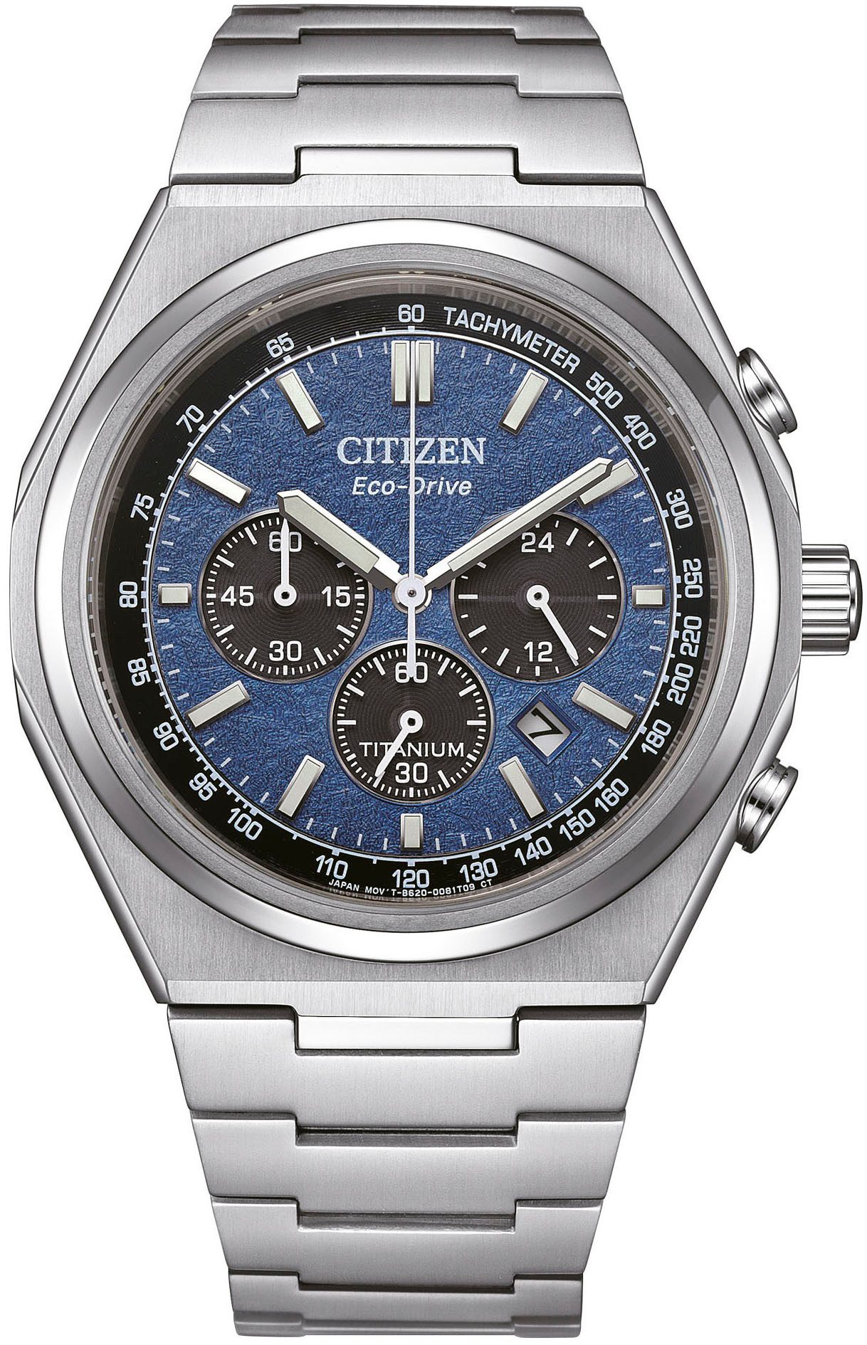 Citizen Chronograaf Horloge, heren, titanium, Eco-Drive, solar, stopwatchfunctie, saffierglas