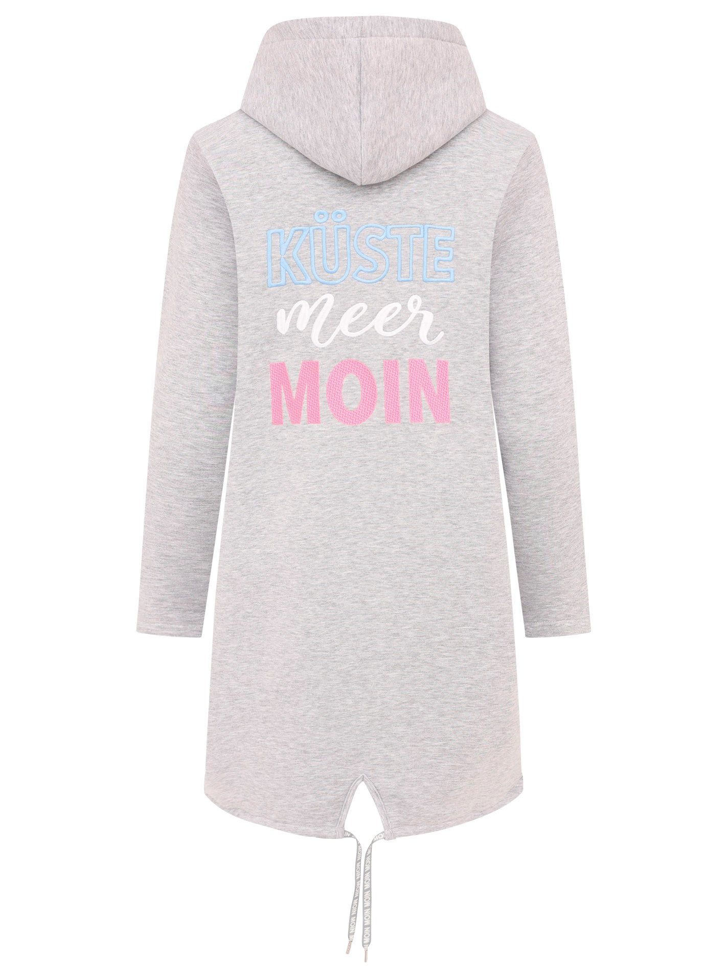 Zwillingsherz Jersey jas Met capuchon, zakken, voor- en achterprint kust zee moin