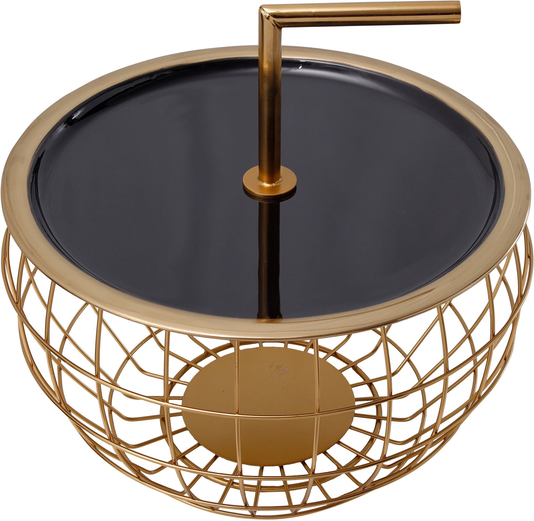 Kayoom Bijzettafel Art Deco 500, afzettafel van metaal, functioneel en stabiel Decoratief, met een afneembare handgreep ( 13 cm), opbergfunctie (1 stuk)