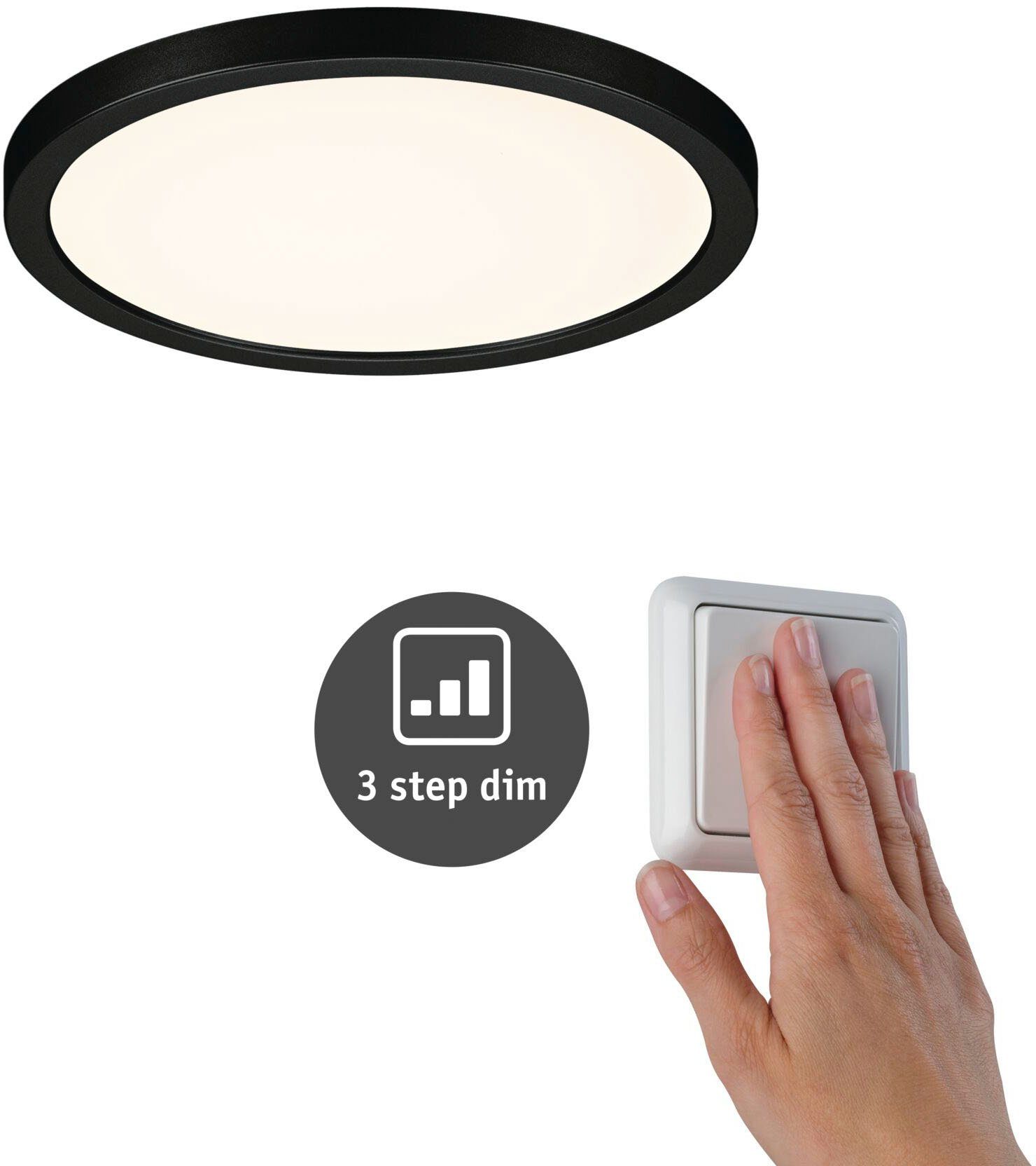 Paulmann Ledinbouwlamp LED Inbouwpaneel Areo VariFit IP44 rond 175mm 3000K Zwart dimbaar (1 stuk)