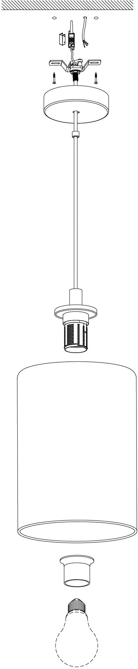 EGLO Hanglamp CADAQUES 1 Hanglamp, dimbaar (1 stuk)