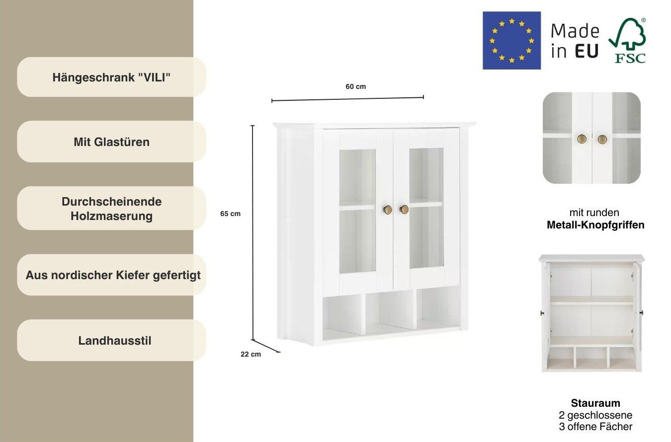 Home affaire Hangend kastje Vili Breedte 60 cm