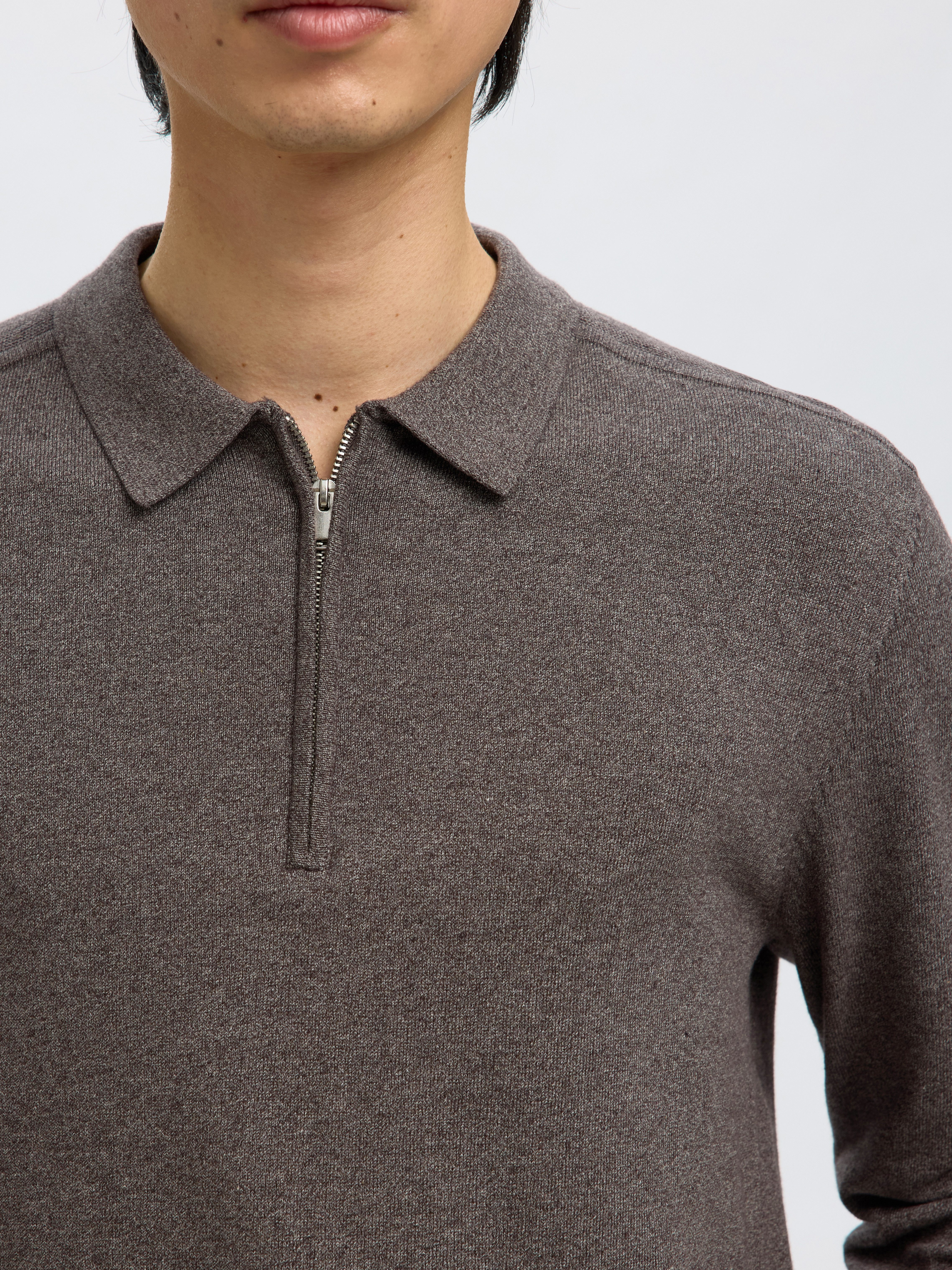 SELECTED HOMME Trui met polokraag SLHBERG LS HALF ZIP POLO NOOS