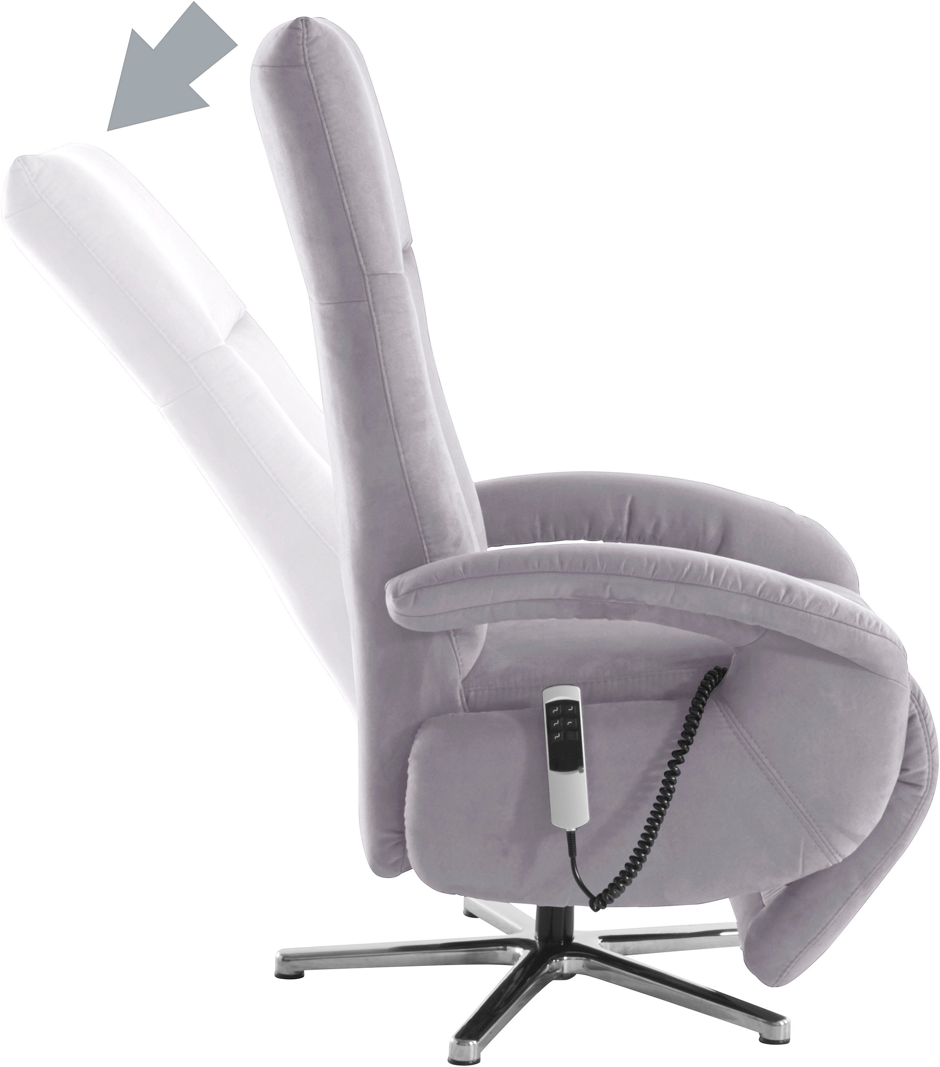 sit&more Relaxfauteuil Tycoon met verstelbare hoofdsteun en 360° draaifunctie keuze tussen handmatige of elektrische functie, ook met accu (draadloos)