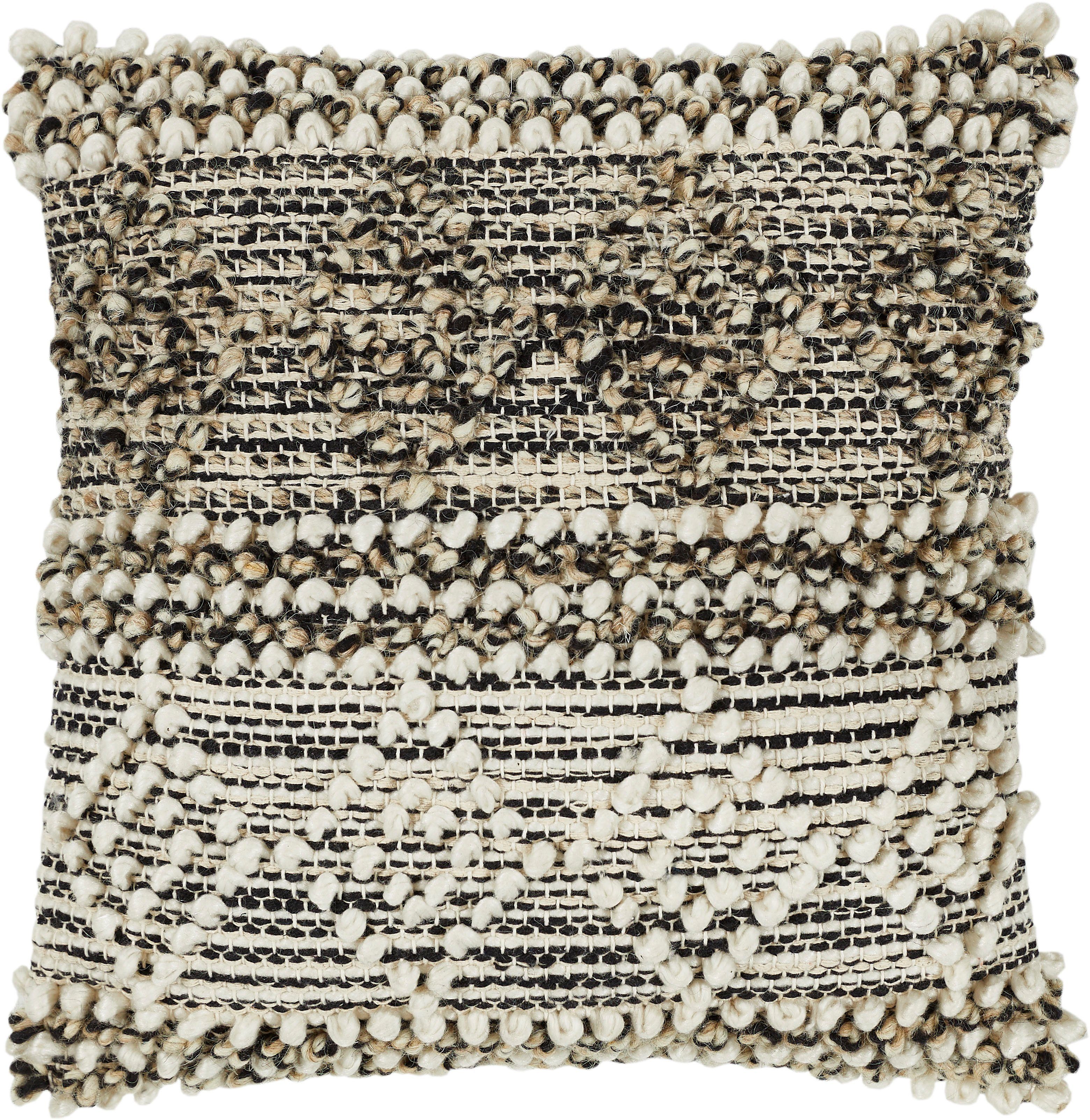 LUXOR living Sierkussen Aalborg Sierkussen, vierkant, 40x40 cm, wollen kussen met vulling, boho stijl (1 stuk)