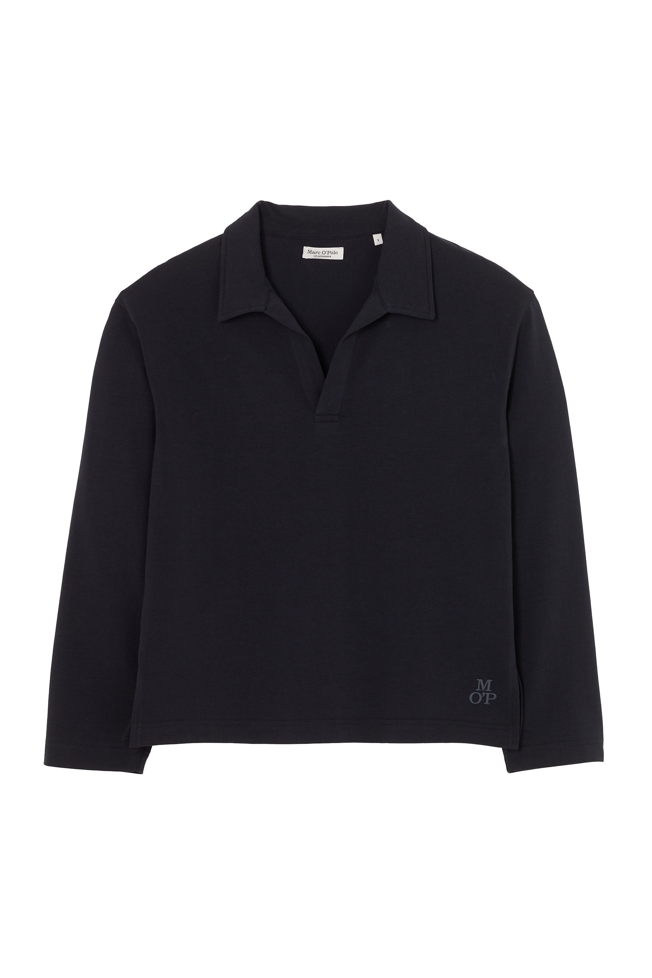 Marc O'Polo Poloshirt met lange mouwen Heavy Jersey-Woven met sportief kraagontwerp