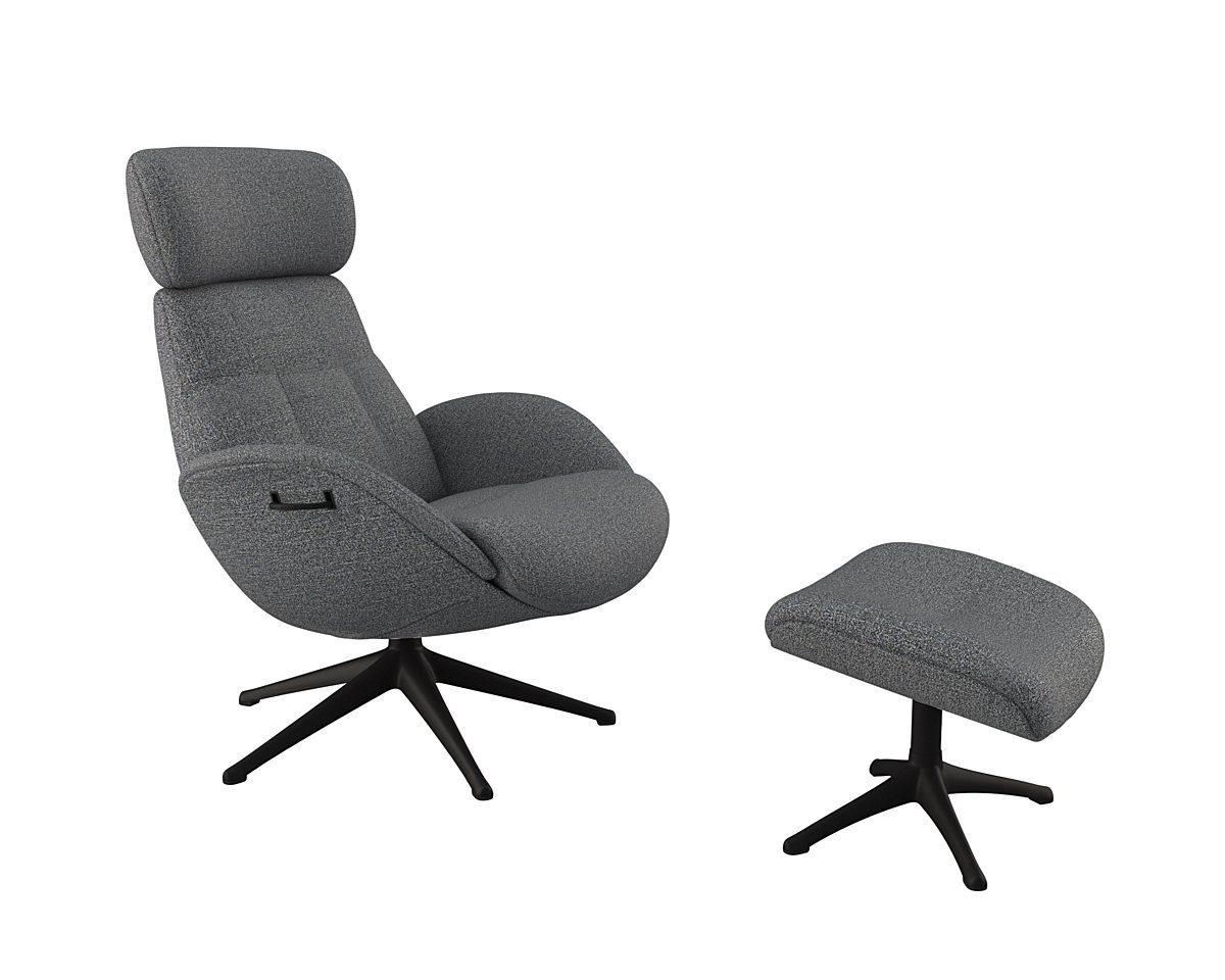 FLEXLUX Relaxfauteuil Relaxchairs Elegant Eersteklas comfort, rug- en hoofdsteunverstelling, draaibaar, zwarte voet