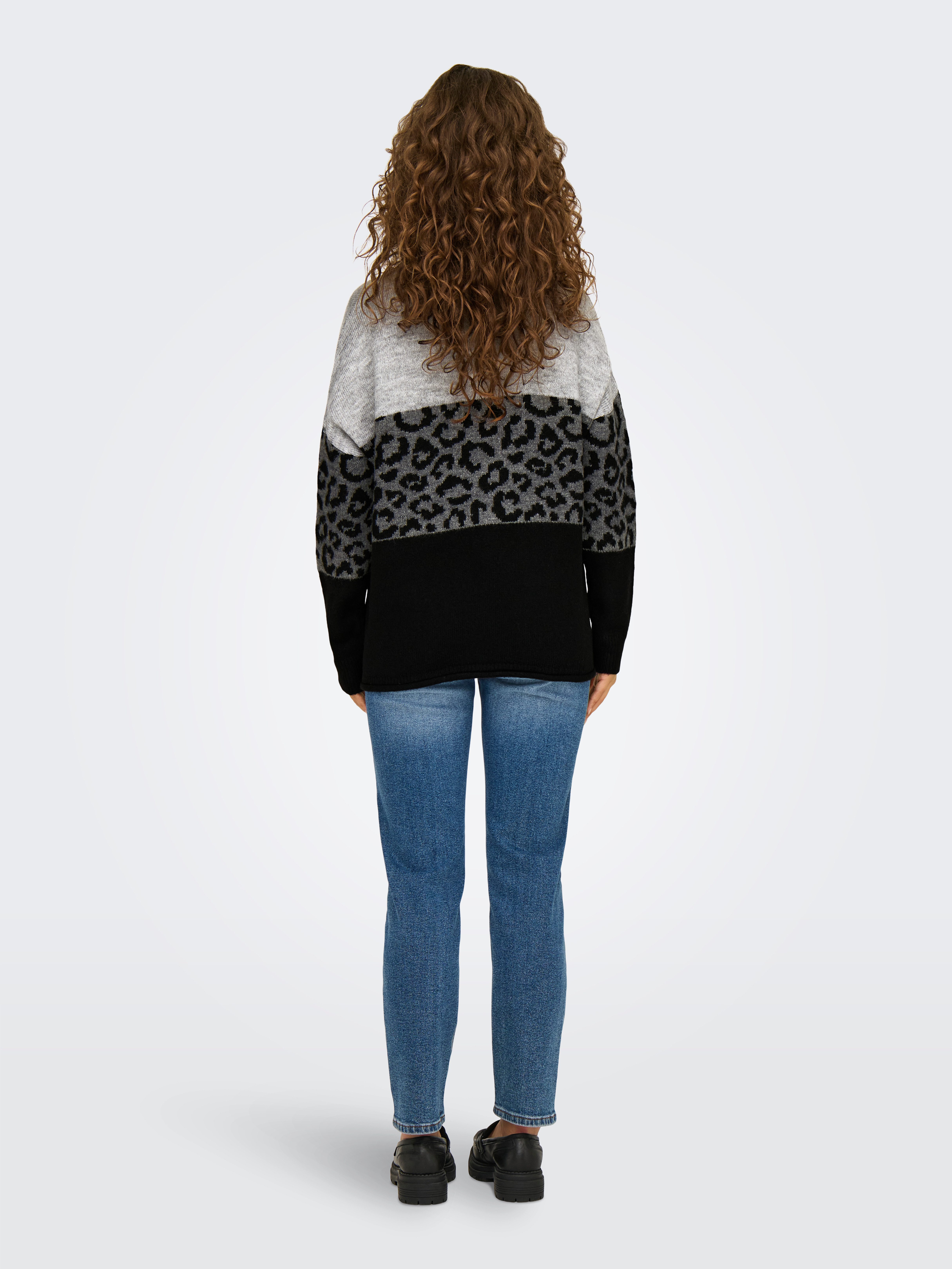 Only Trui met ronde hals ONLJADE ANIMAL LS O-NECK NOOS KNT