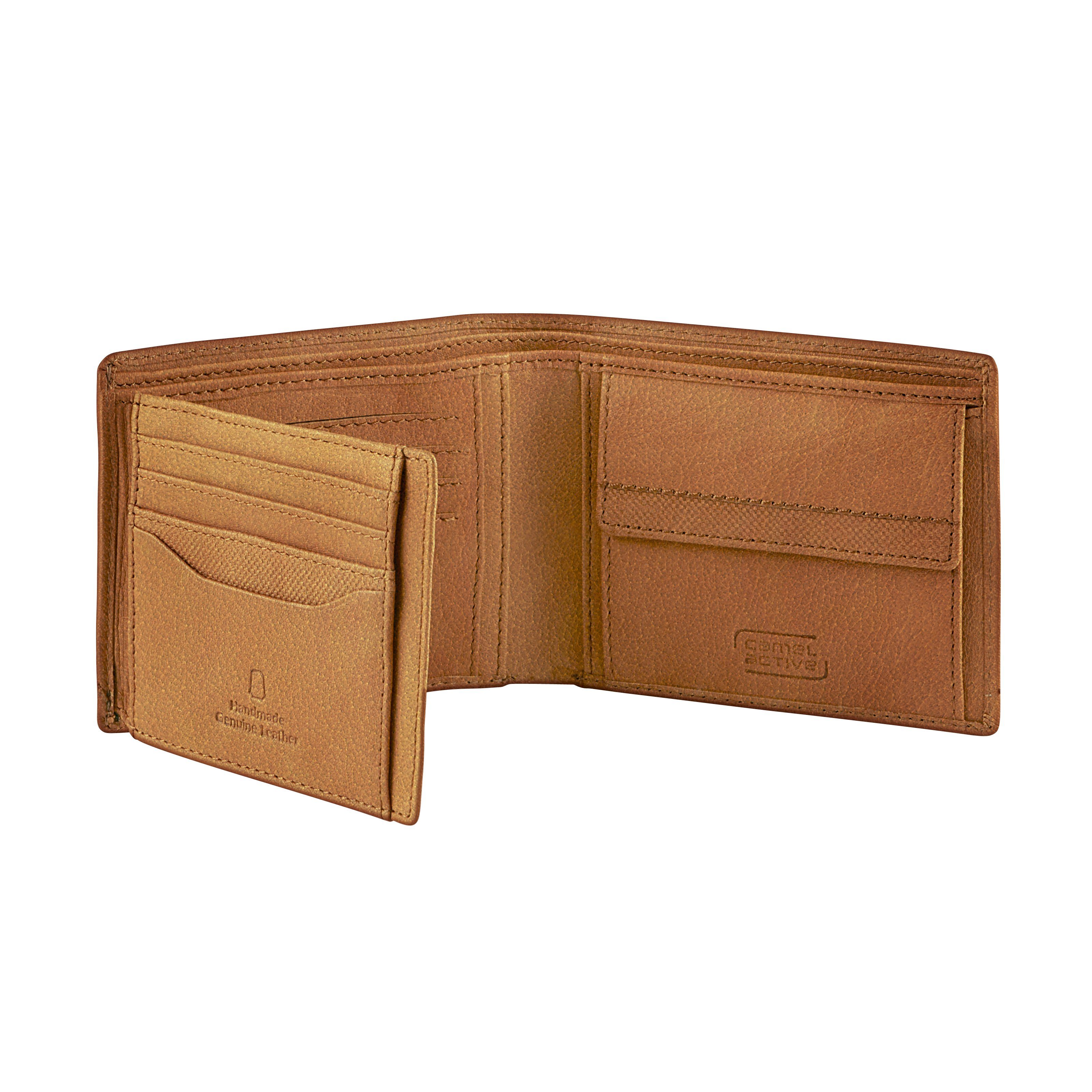 camel active Portemonnee NIMBUS zacht nerfleer met licht afgebiesde decoratieve naden, rfid-bescherming