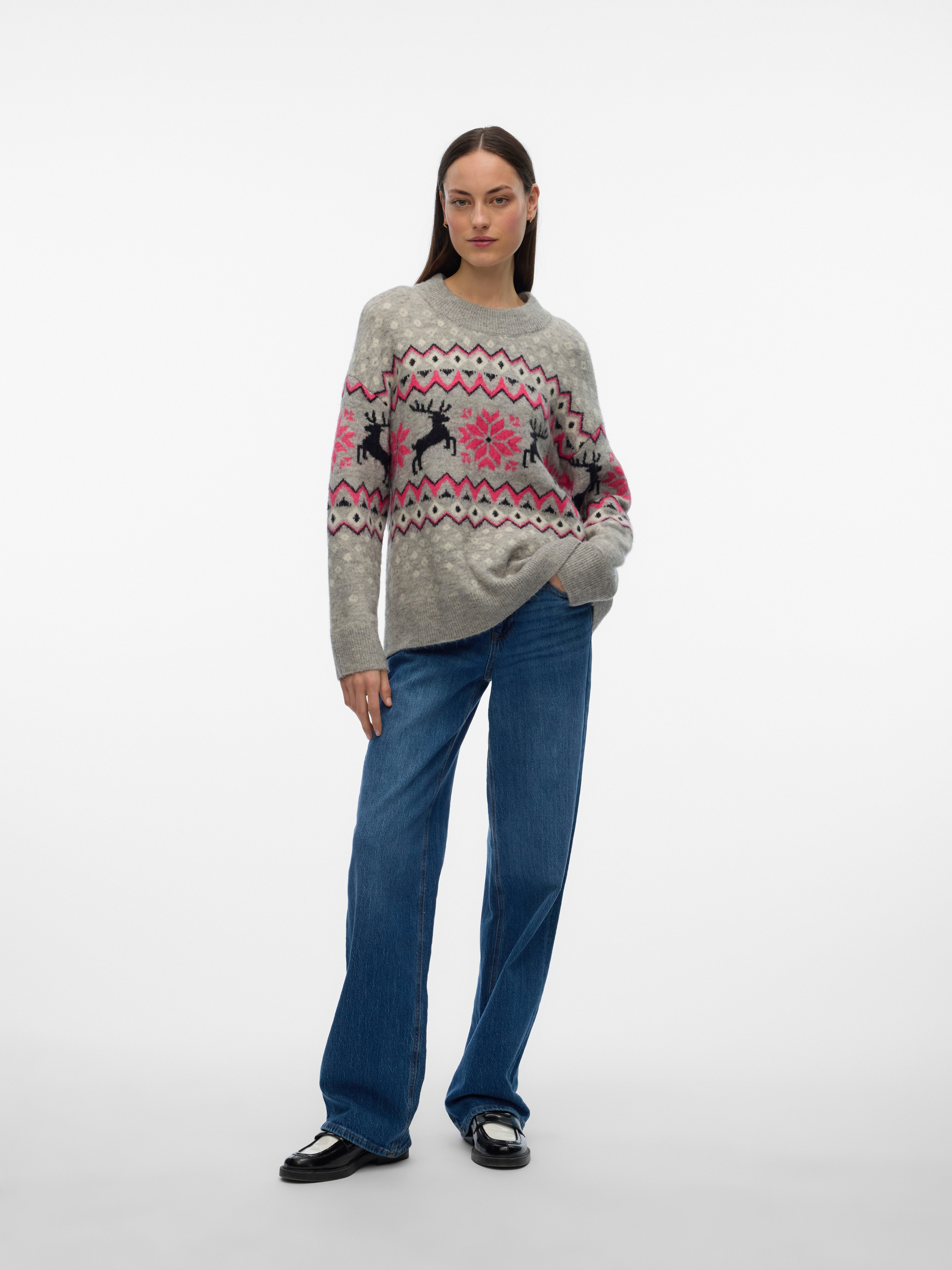 Vero Moda Kersttrui VMSANTANORDIC LS O-NECK PULLOVER XMAS