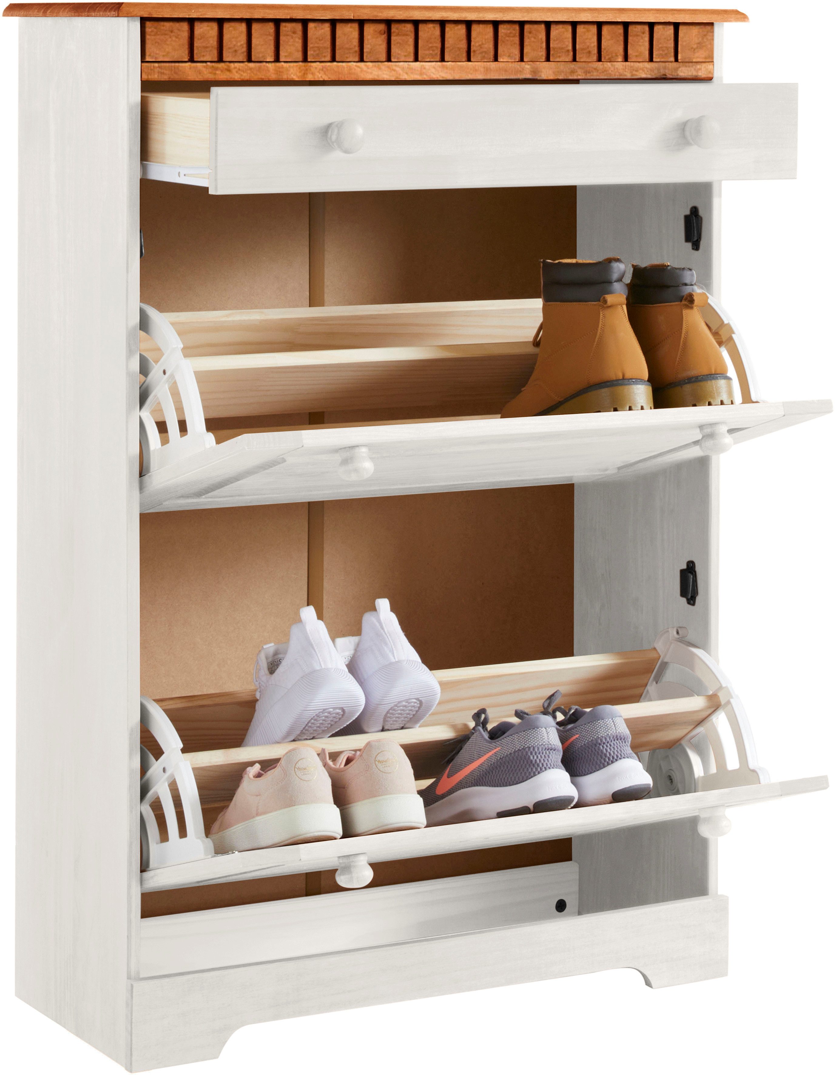 Home affaire Schoenenkast Lisa met 1 lade en 2 kleppen, hoogte 105 cm, breedte 75 cm