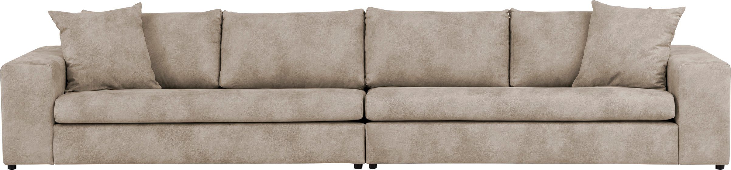 andas 4-zitsbank SLEETLAND XXL in fluweel of vintage lederlook