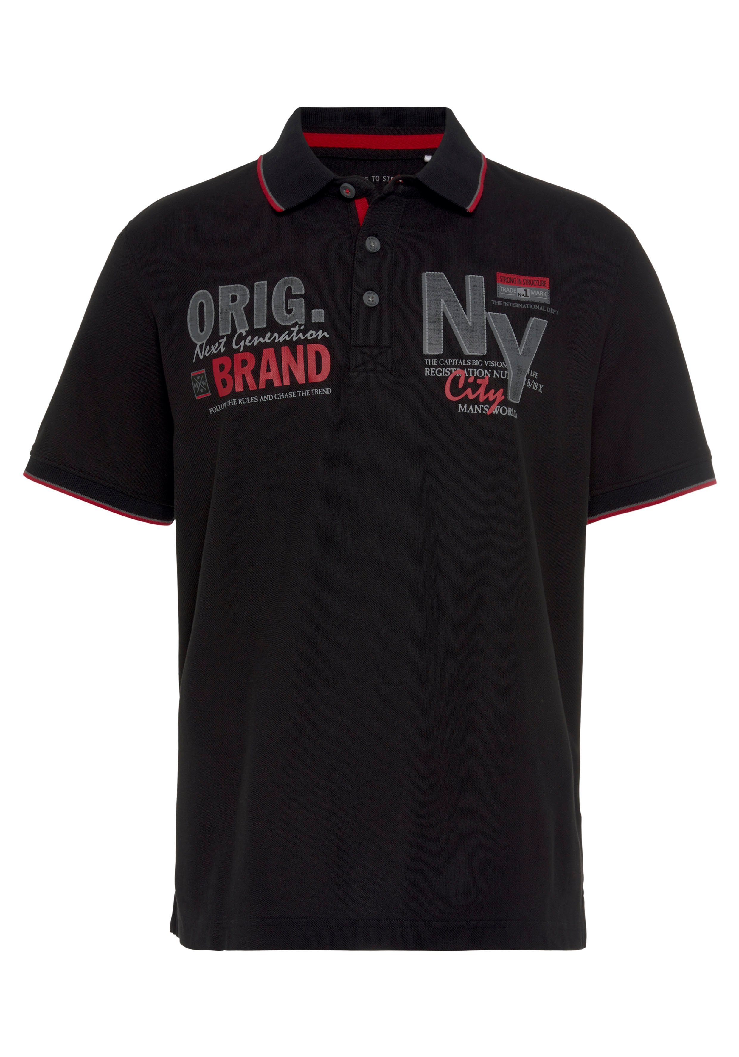 Man's World Poloshirt Korte mouwen, met stijlvolle print, polokraag