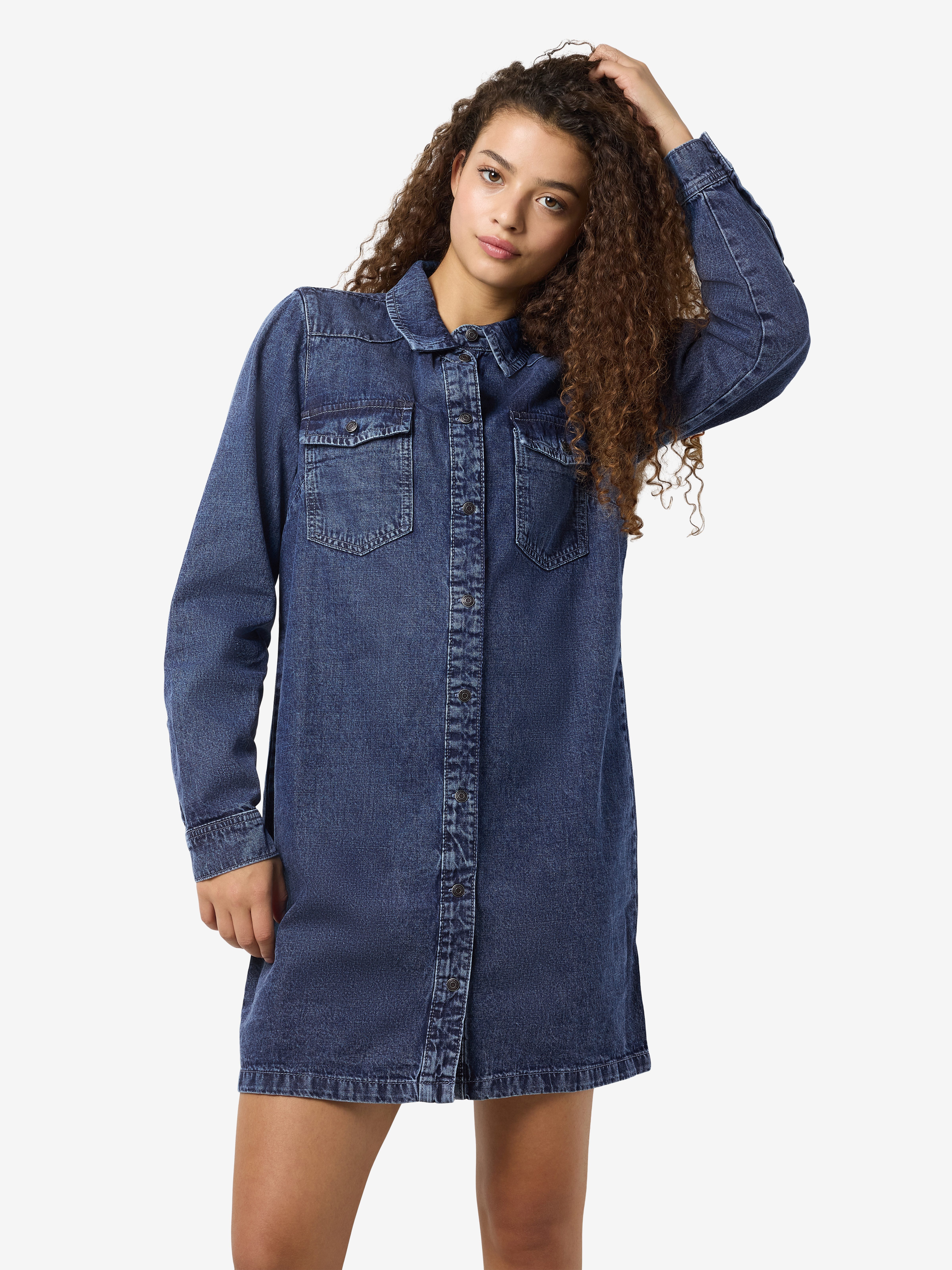 Noisy may Jeans jurk NMNEW SIGNE L/S DENIM DRESS VI002MB LX