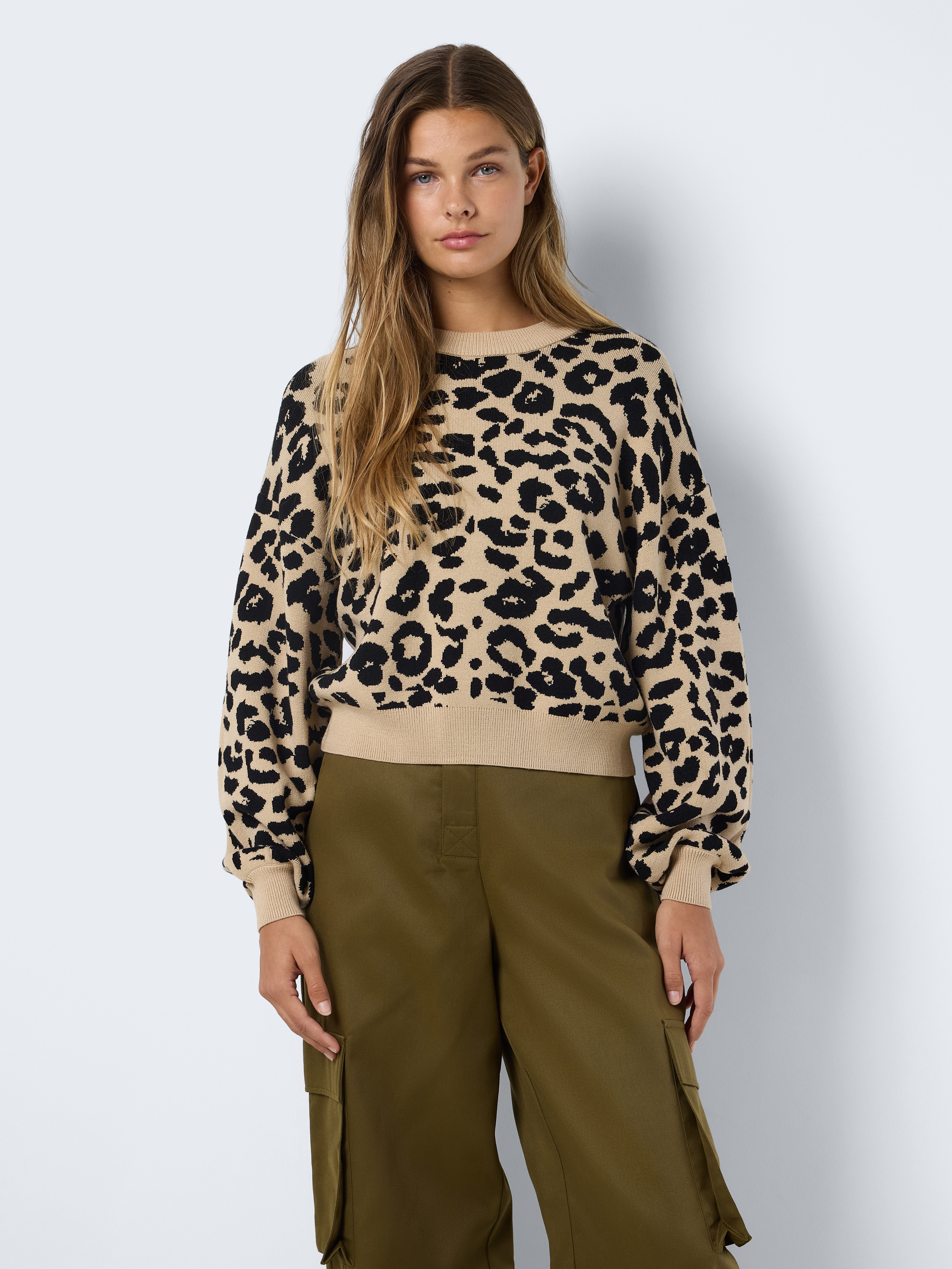 Noisy may Gebreide trui NMCHARLOTT L/S O-NECK KNIT FWD NOOS
