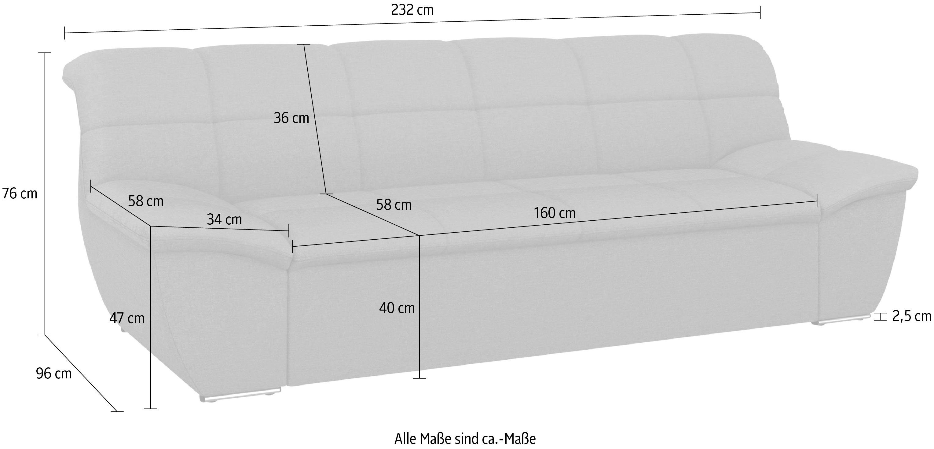 DOMO collection 3-zitsbank Splash, moderne stiksels in de zitting en rug, comfortabel,