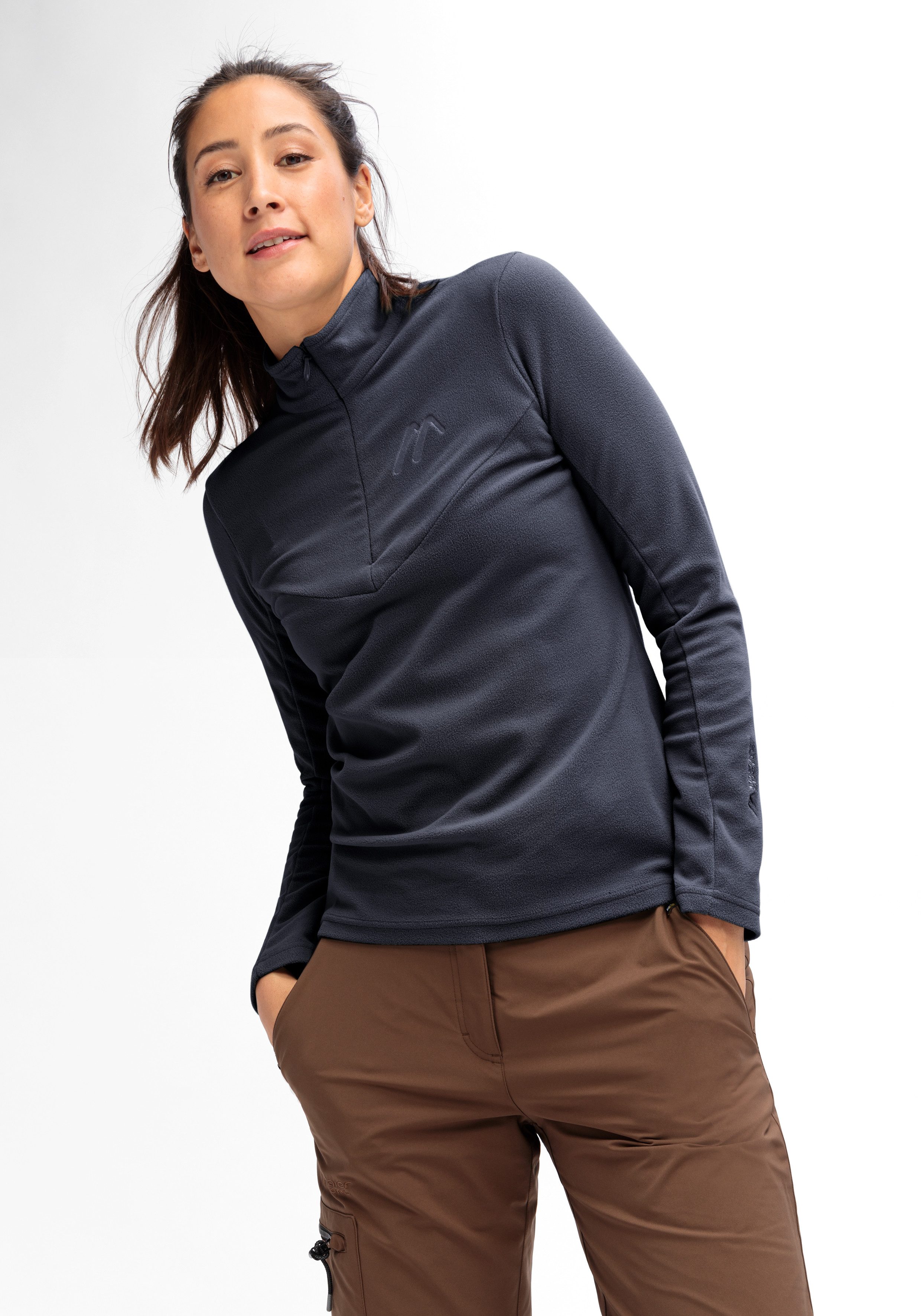 Maier Sports Fleecetrui Denise HZ W Dames midlayer onderhoudsvriendelijk half-zip fleece