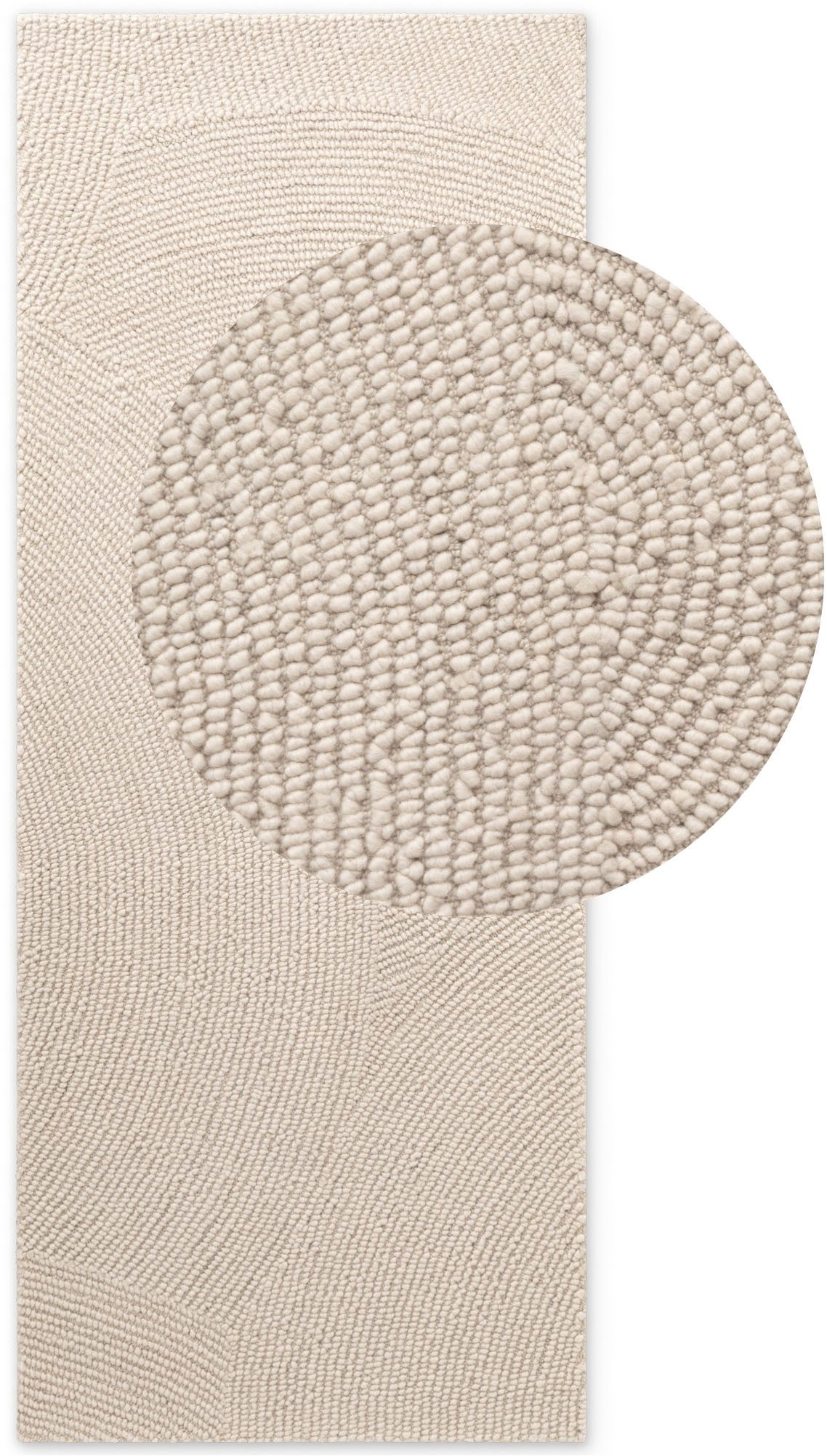 HANSE Home Wollen kleed ELENI Handgetuft, wol, natuur, woonkamer, slaapkamer, scandinavisch, hygge