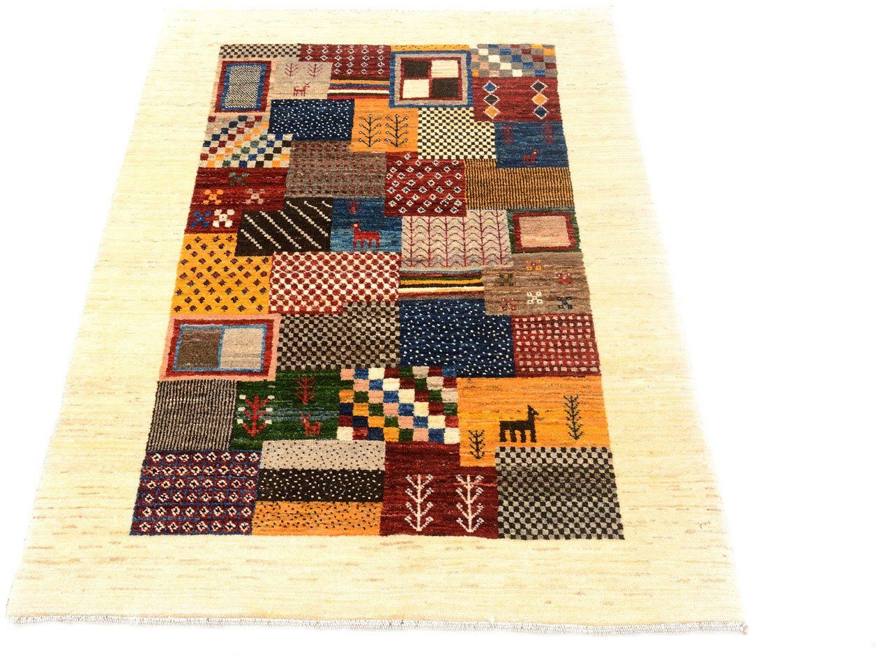 morgenland Wollen kleed Loribaft velden multicolore 140 x 87 cm Handgeknoopt