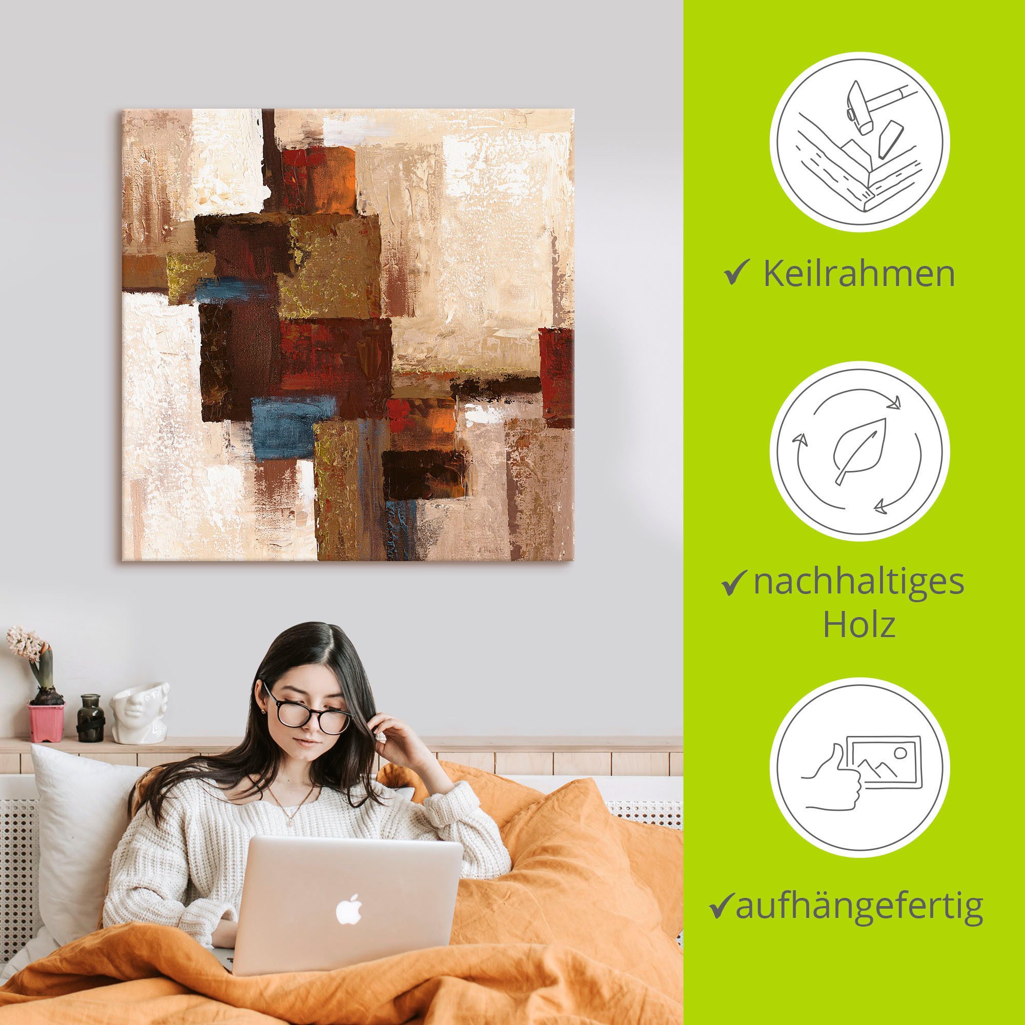 Artland Artprint Ruiten abstract I als artprint op linnen, muursticker in verschillende maten