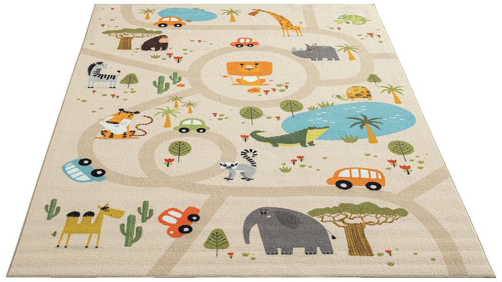 The carpet Vloerkleed Happy Life Life kinderkamer tapijt speelkleed onderhoudsvriendelijk