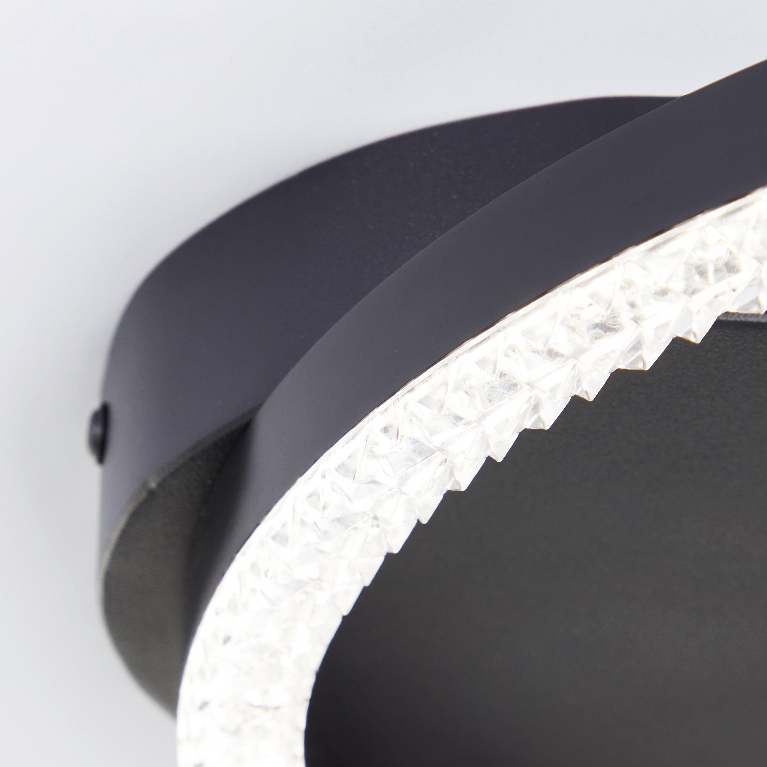 Brilliant Leuchten Led-plafondlamp AURELIA Kristaloptiek, Ø 30 cm, 1500 lm, 4000 K, metaal/kunststof, zwart