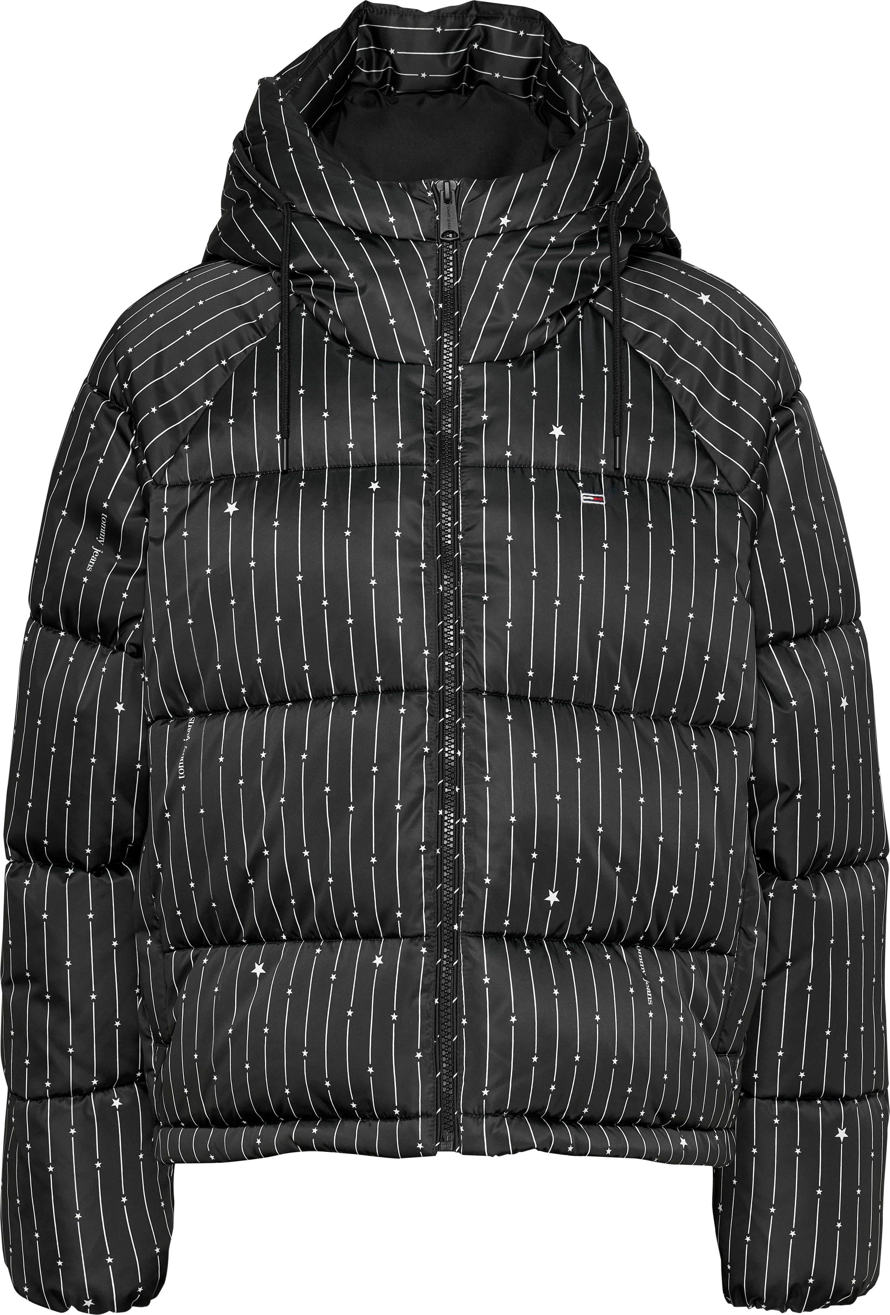 TOMMY JEANS Gewatteerde jas met gestreept patroon dames donsjassen maat XL (42) zwart