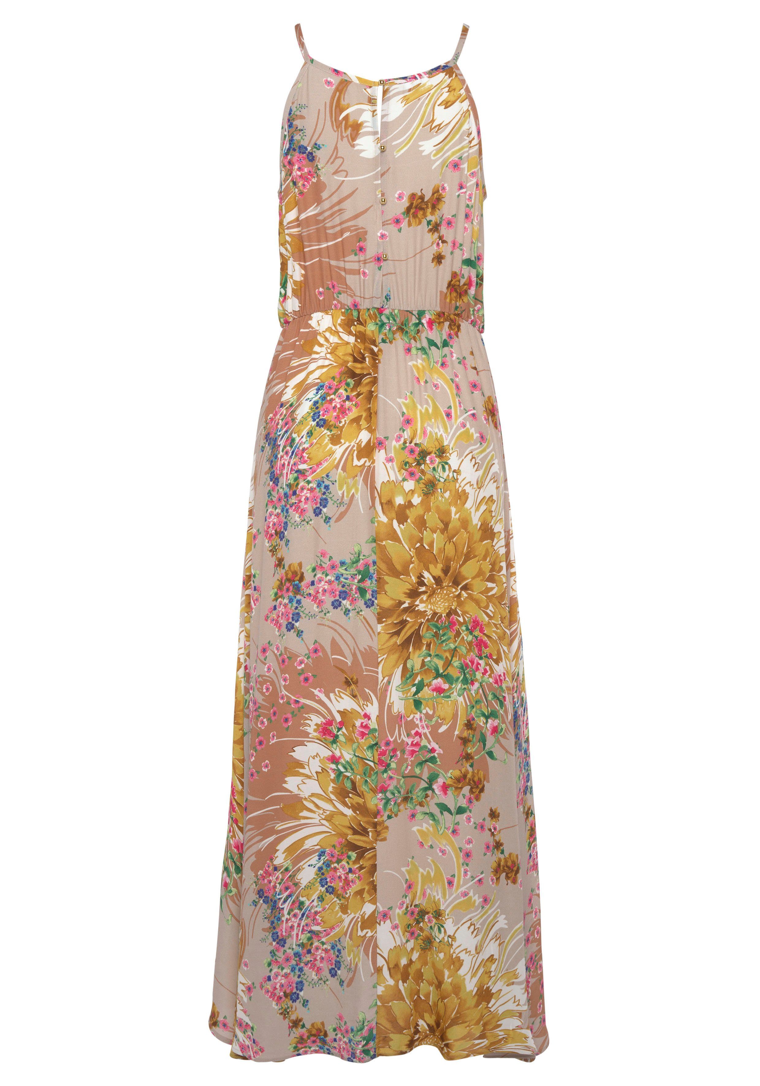 Lascana Maxi-jurk van geweven viscose in aloverprint, zomerjurk, strandjurk