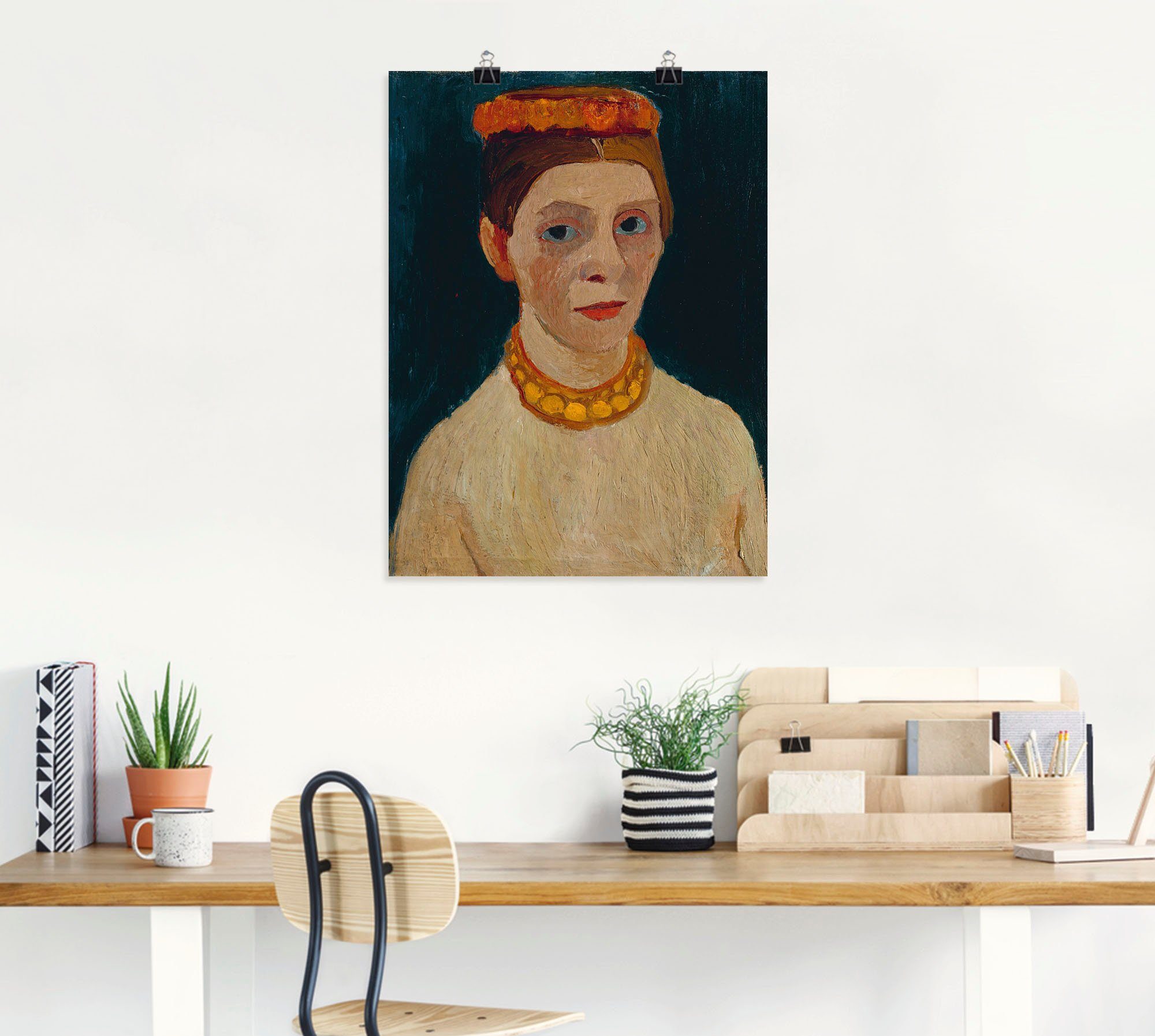 Artland Artprint Rode bloemenkrans en ketting. als artprint op linnen, muursticker of poster in verschillende maten
