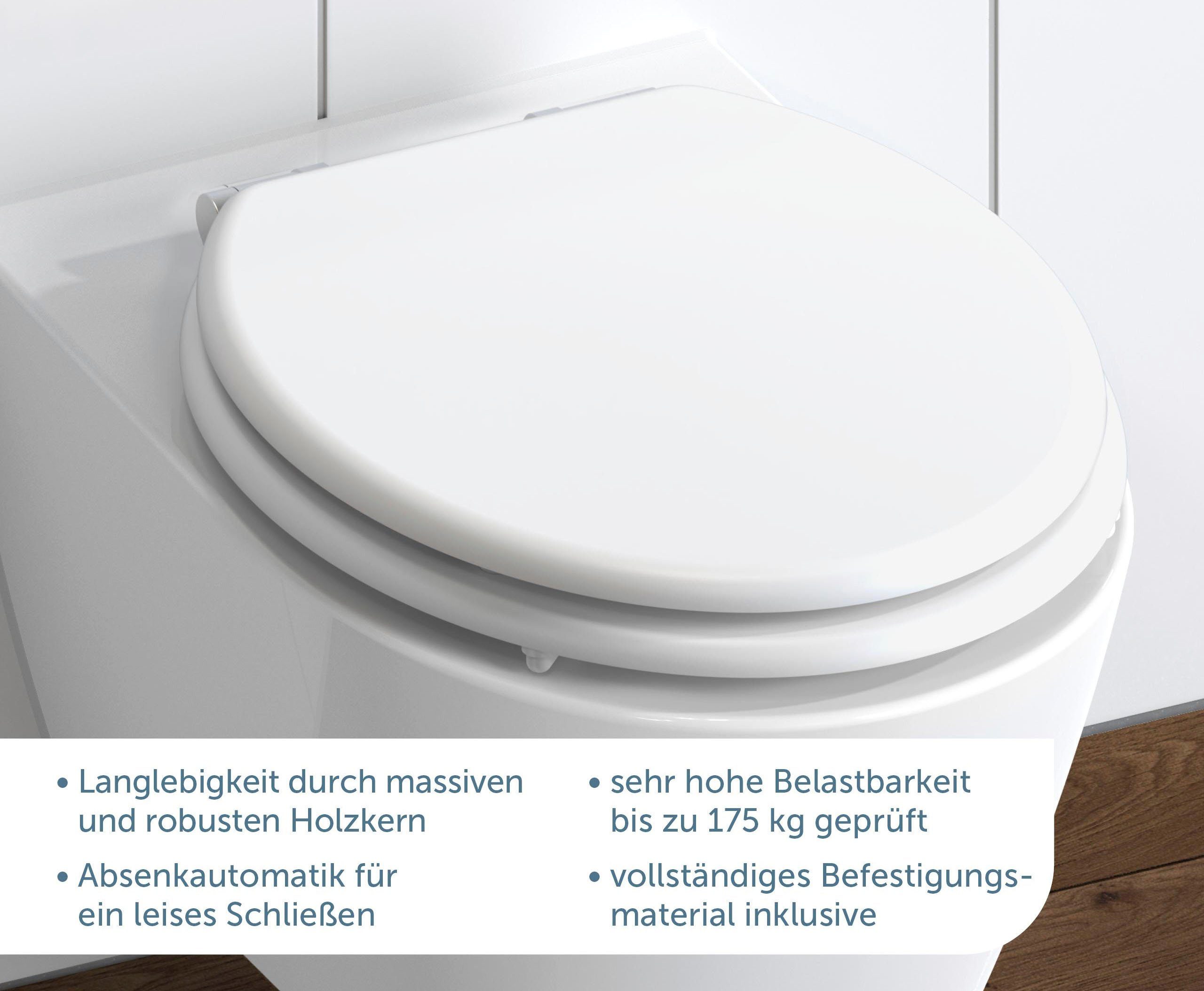 Schütte Toiletzitting White met softclosemechanisme en houten kern, max, belasting van de toiletbril 150 kg