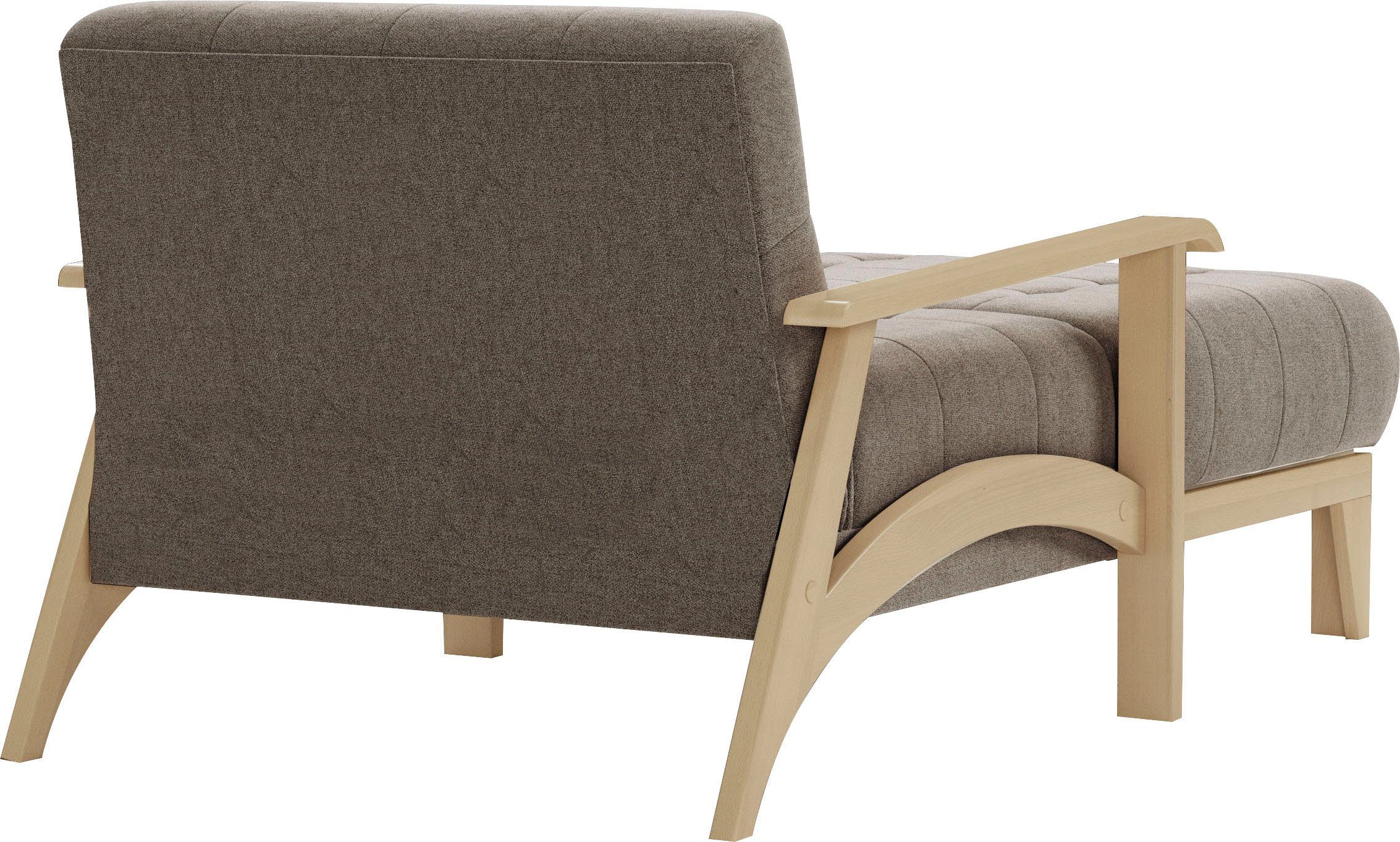 sit&more Récamier Billund Armleuningen van natuurlijk beukenhout, verschillende bekledingen en kleuren