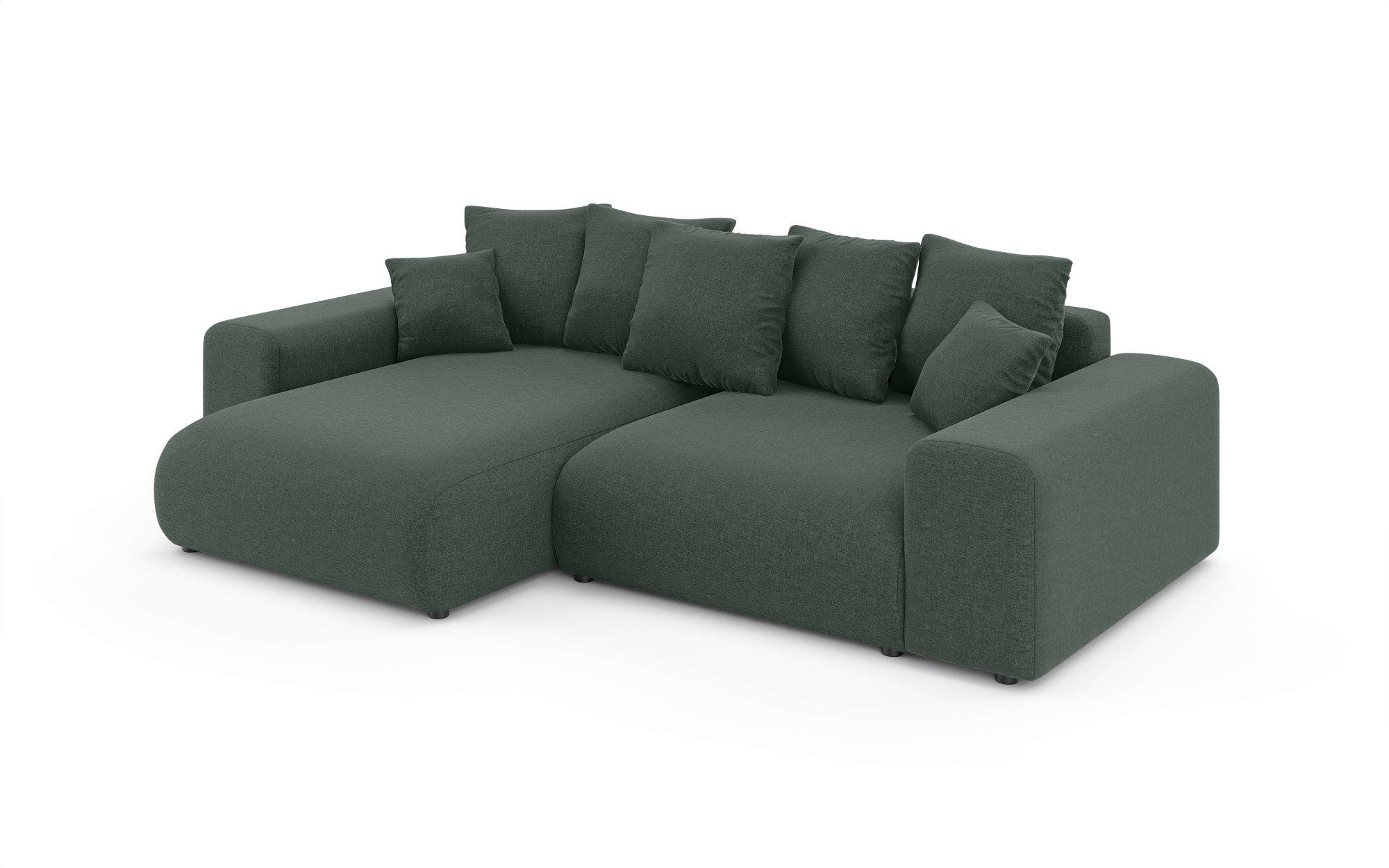 Home affaire Hoekbank LAKESIDE met bedfunctie en bedlade, B/D/H 257/166/84 cm L-vorm, recamiere aan beide zijden monteerbaar, golfondersteuning