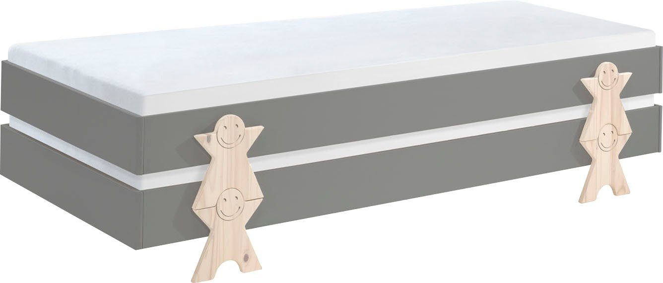 Vipack Kinderledikant Modulo, stapelbaar eenpersoonsbed, incl. lattenbodem, 2 kleuren Ligoppervlak 90/200 cm, afzonderlijk of als 2-delige set verkrijgbaar