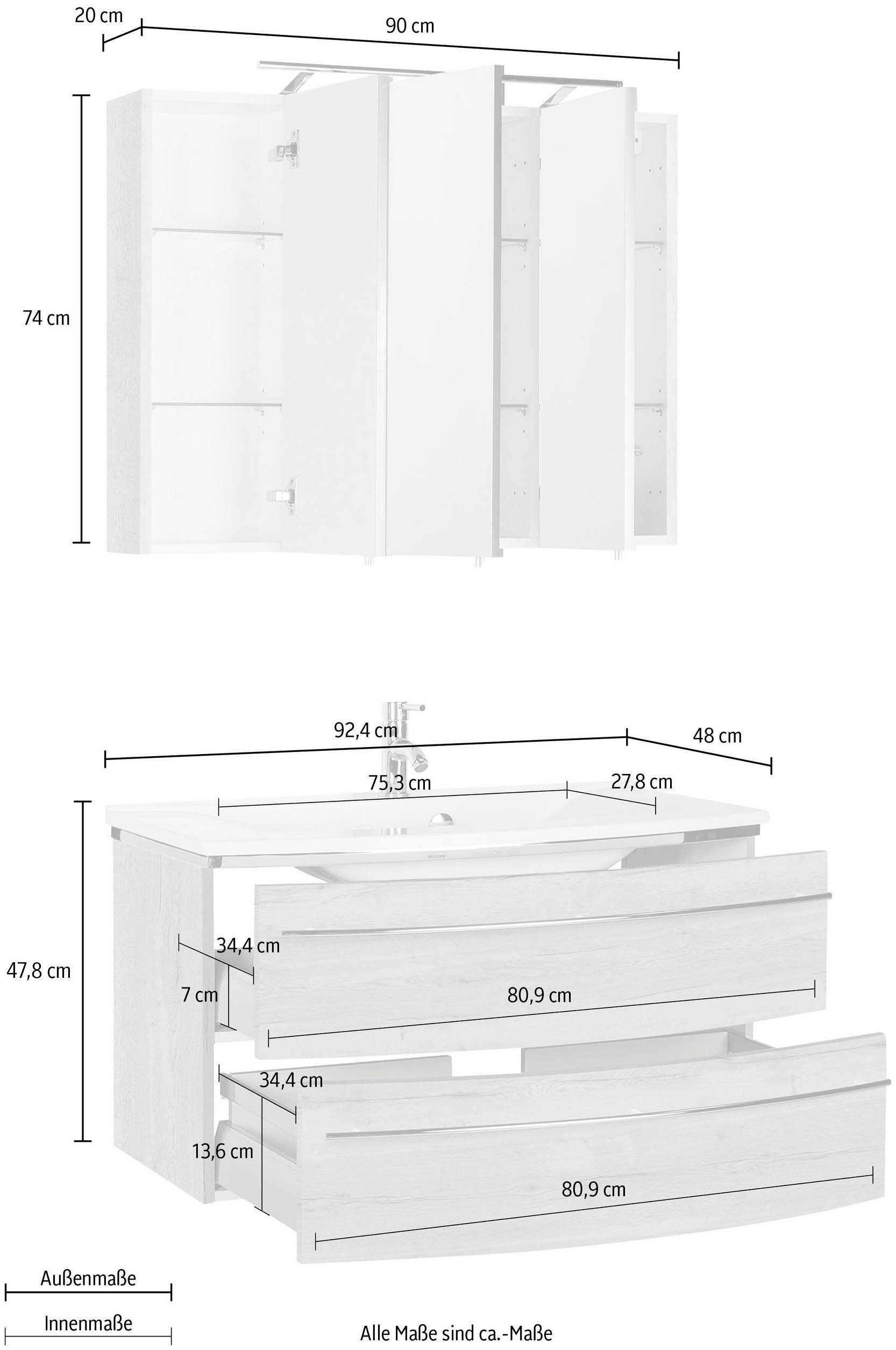 MARLIN Badkamerserie 3040 , breedte 90 cm (2-delig)