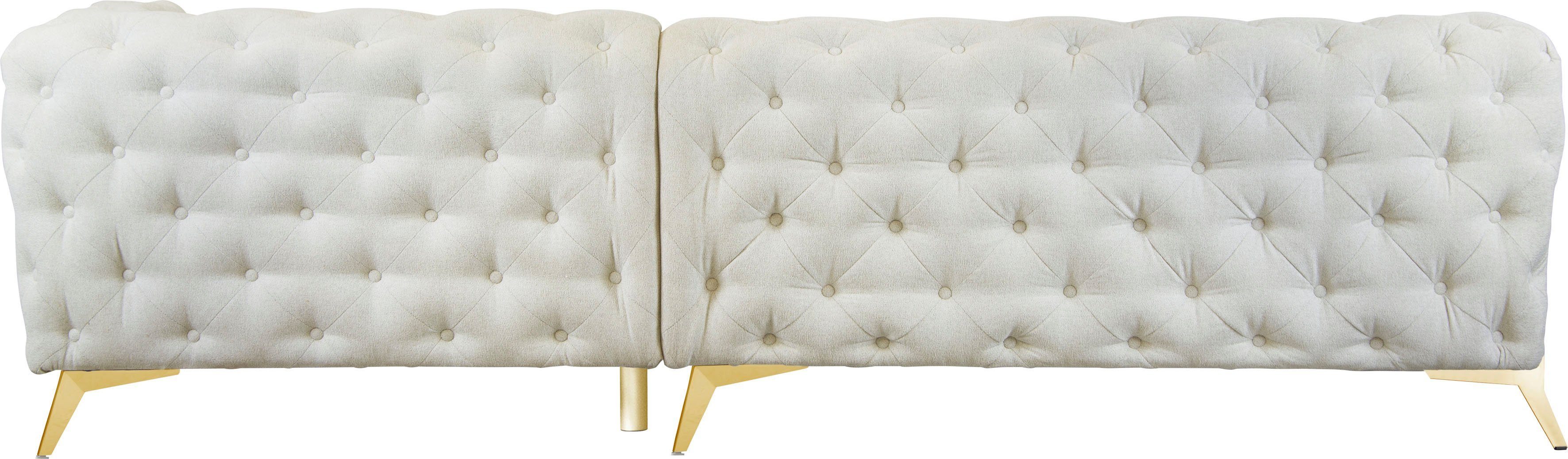 Leonique Chesterfield-bank Amaury L-vorm Chesterfield-look, bxd elk 262 cm, kleur van de poten ter keuze