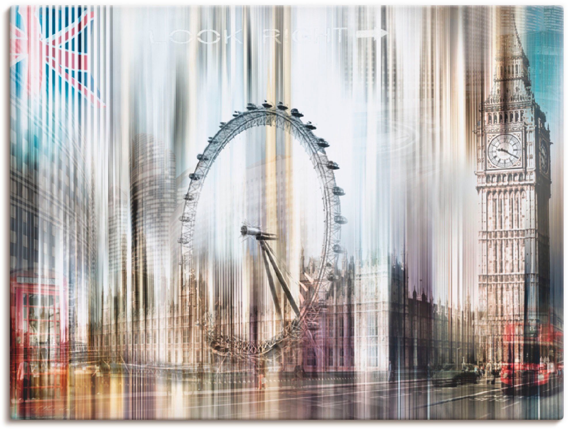 Artland Artprint Londen Skyline collage I in vele afmetingen & productsoorten -artprint op linnen, poster, muursticker / wandfolie ook geschikt voor de badkamer (1 stuk)