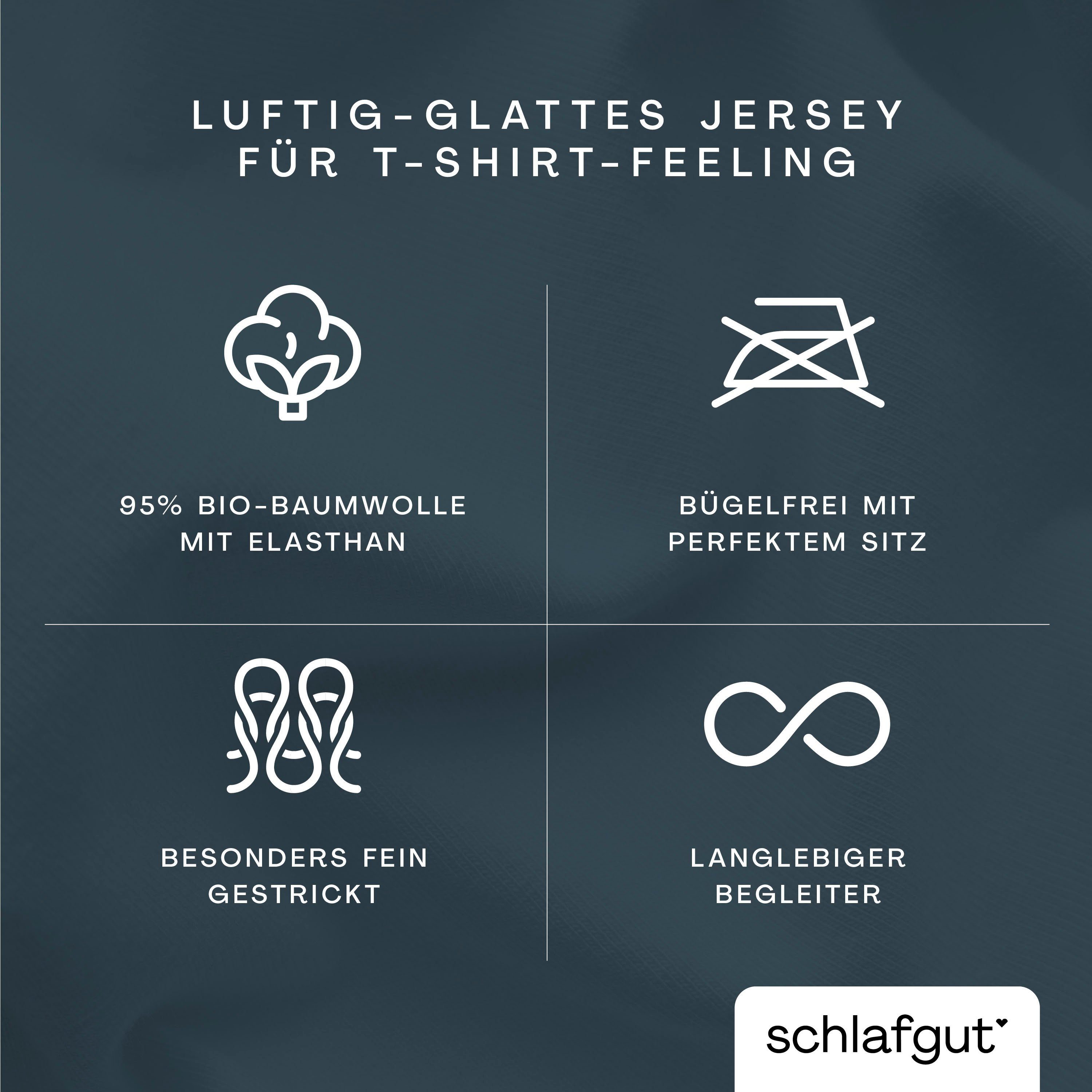 Schlafgut Dekbedovertrek Gebreide jersey uni, van biologisch katoen met elastaan, rits kreukvrij, mix & match beddengoed: bijpassende kussenhoes verkrijgbaar (1 stuk)