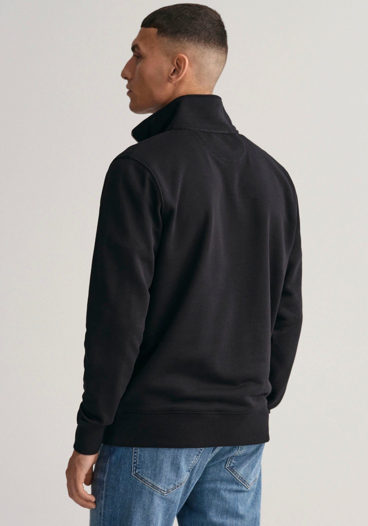 Gant Sweatshirt REG SHIELD HALF ZIP SWEAT met logoborduursel op borsthoogte