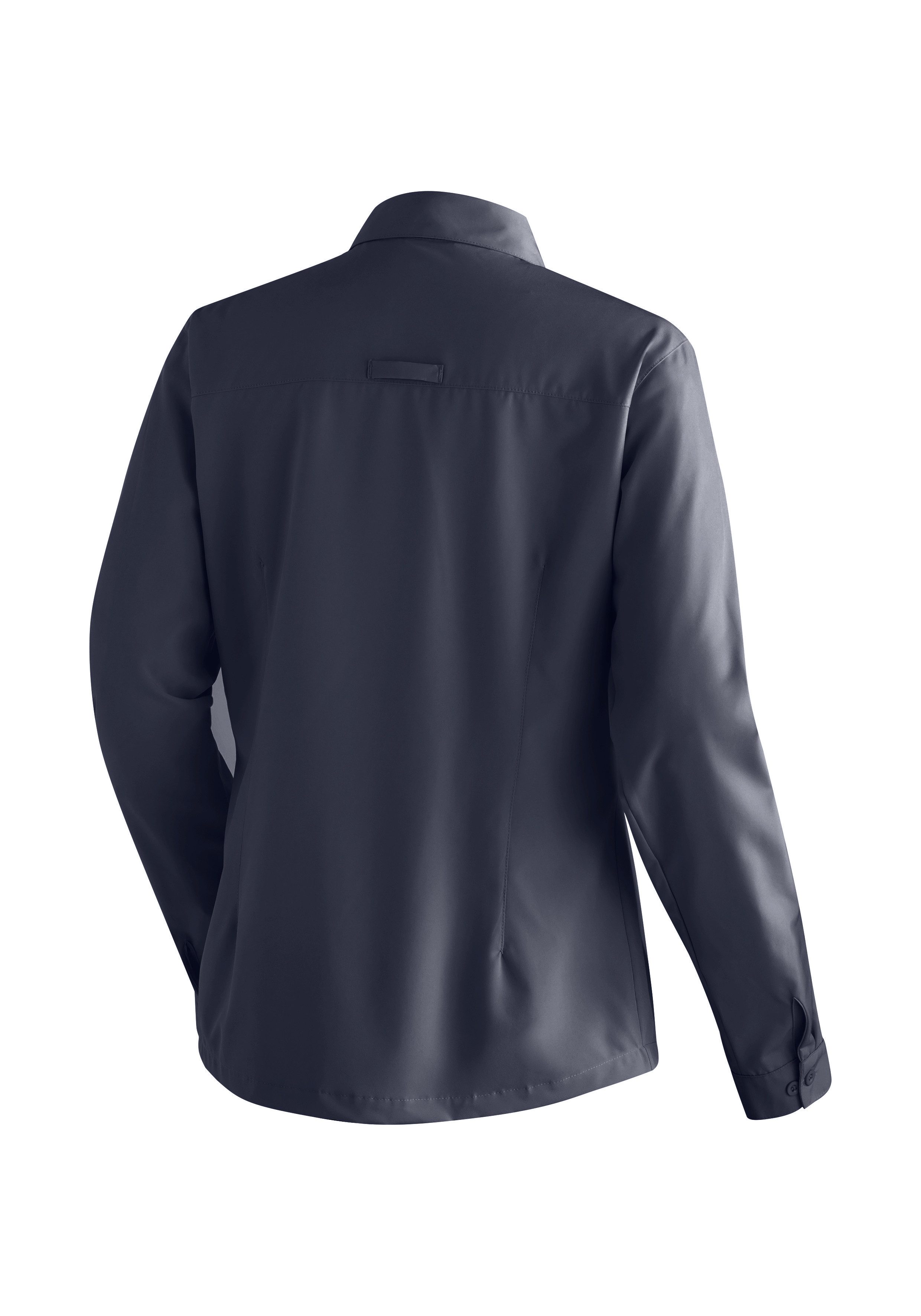 Maier Sports Functionele blouse Magos L/S W Dames blouse, ademend vrijetijdshirt, taillering
