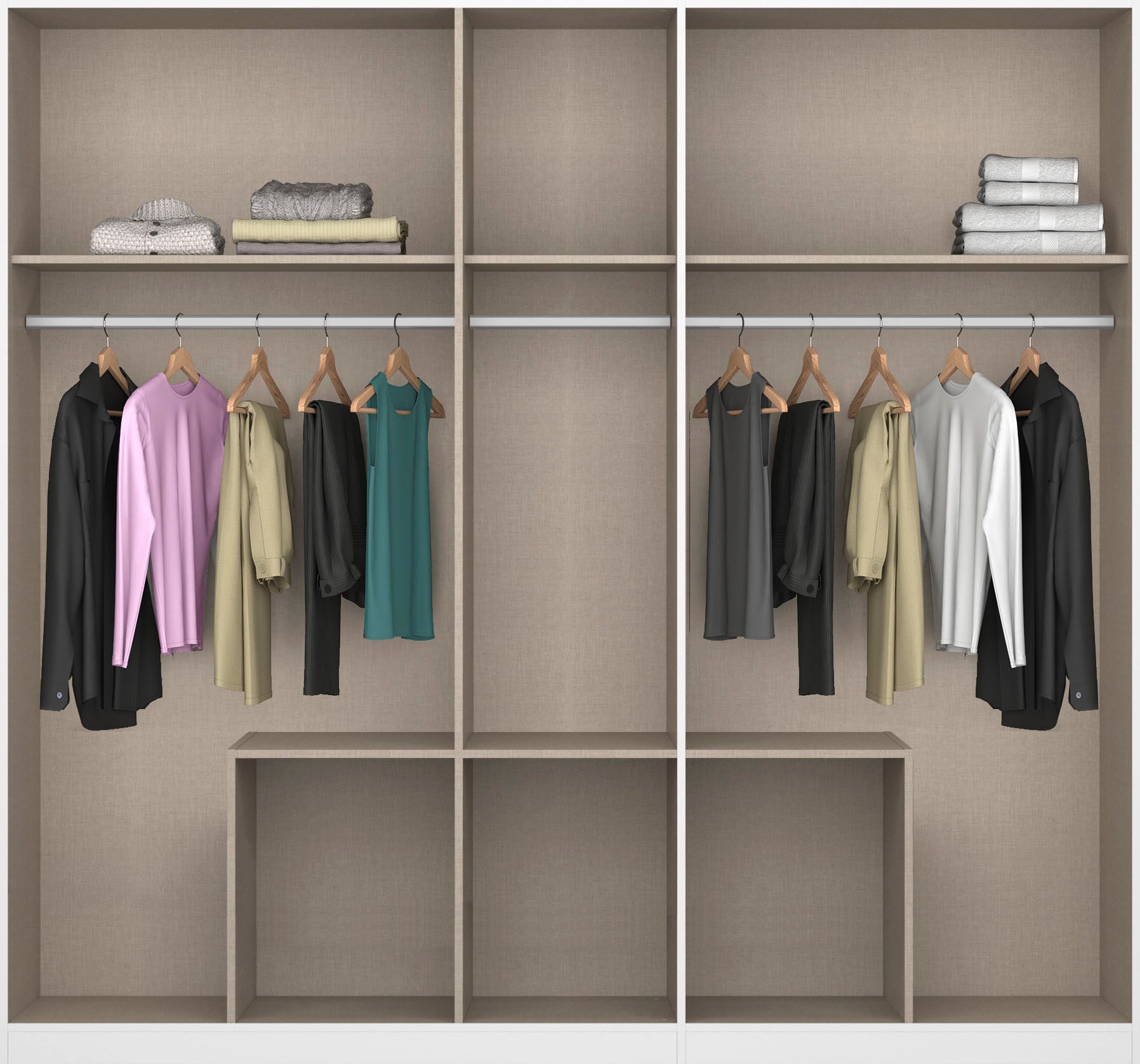 rauch Draaideurkast Kledingkast met spiegel garderobe MAINZ greeploos front met spiegel, buitendeuren met push-to-openfunctie