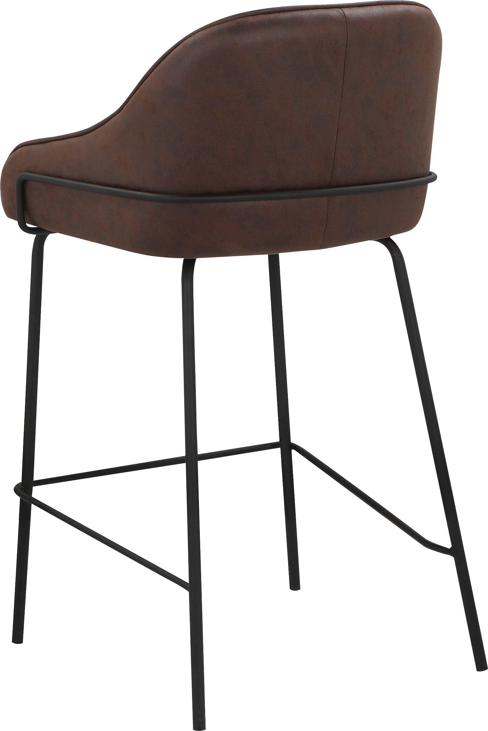 Leonique Stoel met 4 poten Puant met stof van polyester/gerecycled polyester, zithoogte 65 cm (2 stuks)
