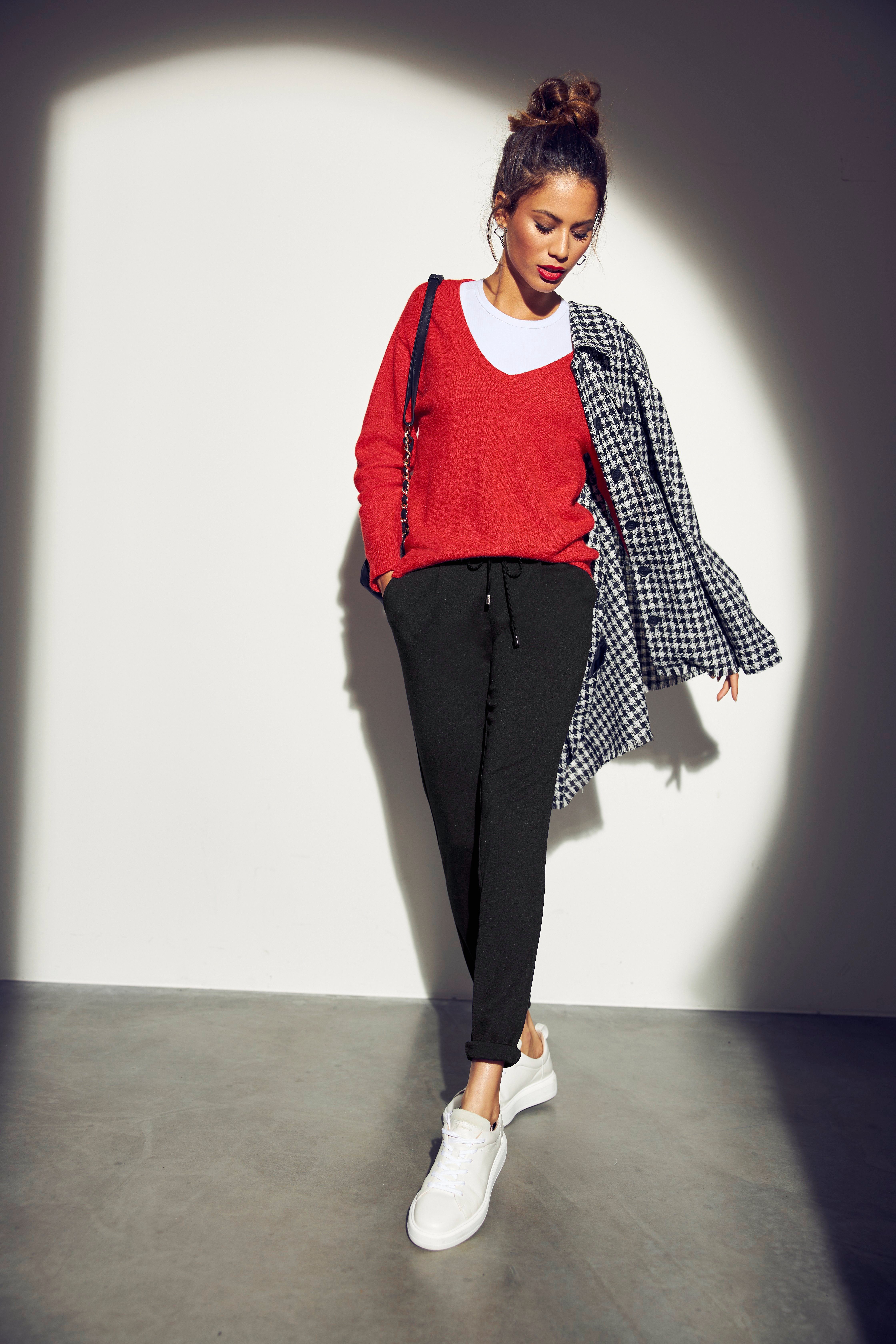 Tamaris Trui met V-hals met frontbies