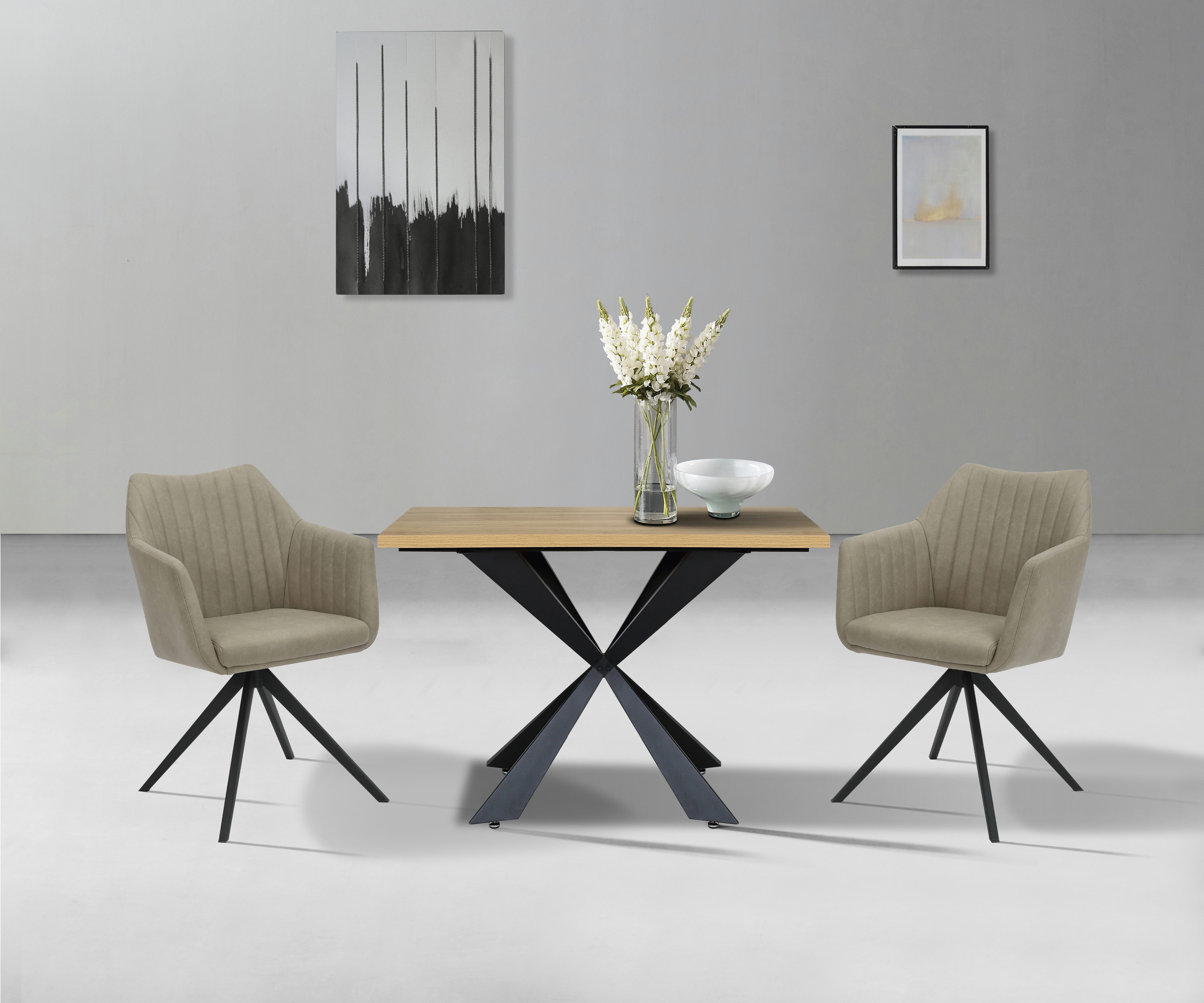 Home affaire Eettafel Soyans moderne spiderframe, in vier breedtes, melaminehars gecoat