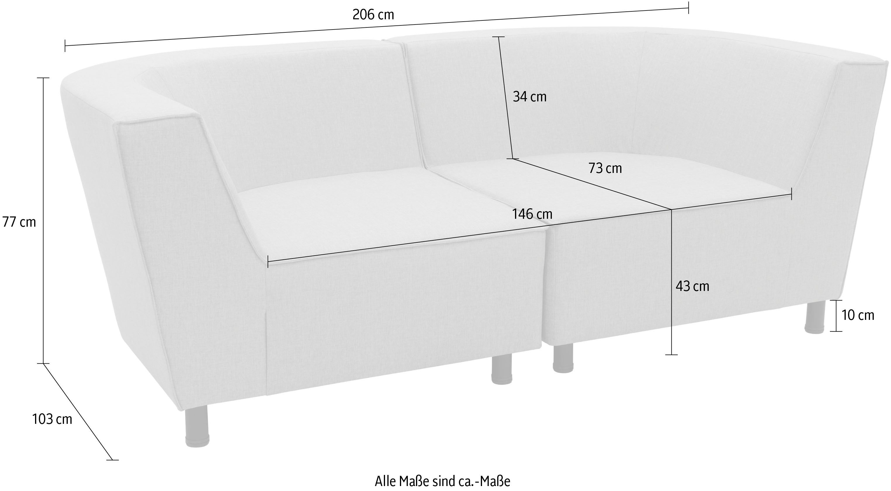 DOMO collection 2-zitsbank Sonna, individueel samen te stellen Tuinlounge-set of enkele elementen, buiten