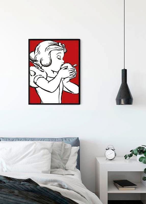Komar Wanddecoratie Snow white Apple Bite - red Wanddecoratie voor de kinderkamer - zonder lijst (1 stuk)