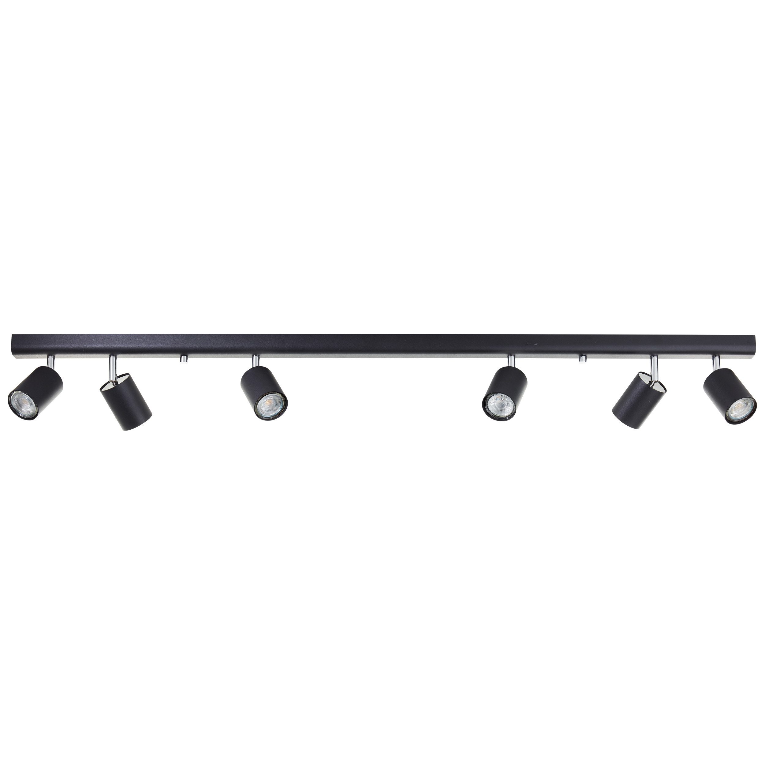 Brilliant Leuchten Plafondspot Different Spotbalk, 119 cm, 6x GU10, schwenkbaar, metaal, zwart (1 stuk)